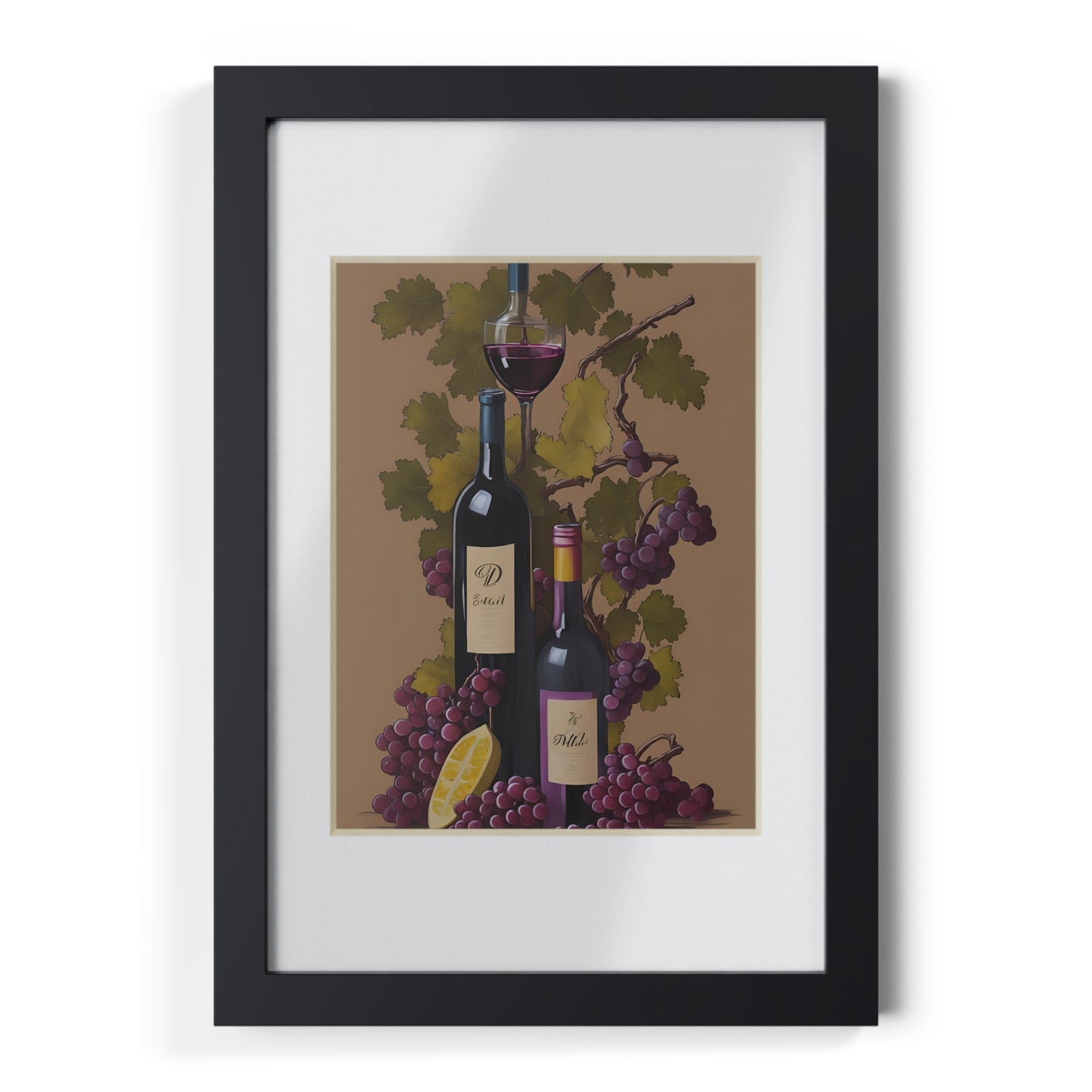 Wine framed art bar gift for mom black for the kitchen dining room poster v1