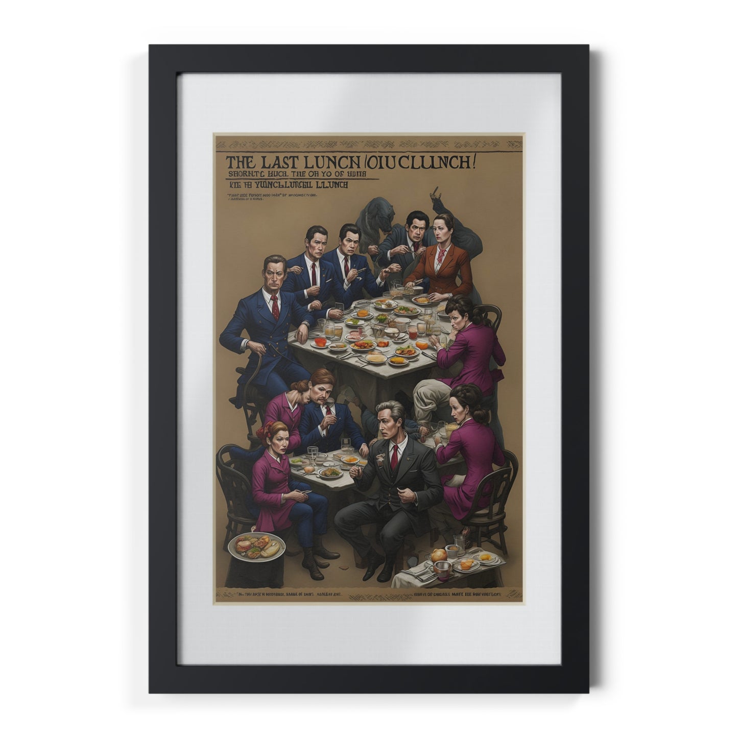 Last Lunch framed art Office kitchen studio study office poster businessman