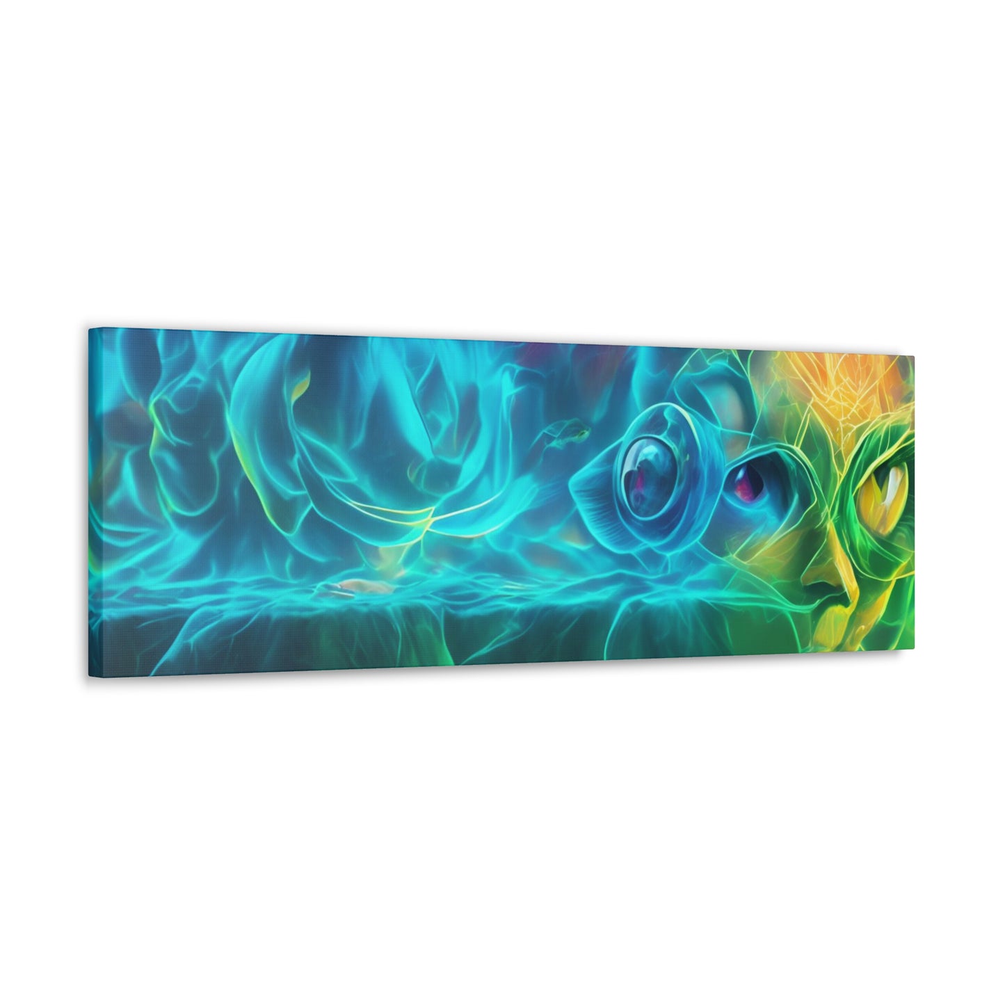 Rainbow wave stretched Canvas Gallery Wraps for the gameroom art gay gift for lgbtq lovers ally femme style art horizontal orientation v4