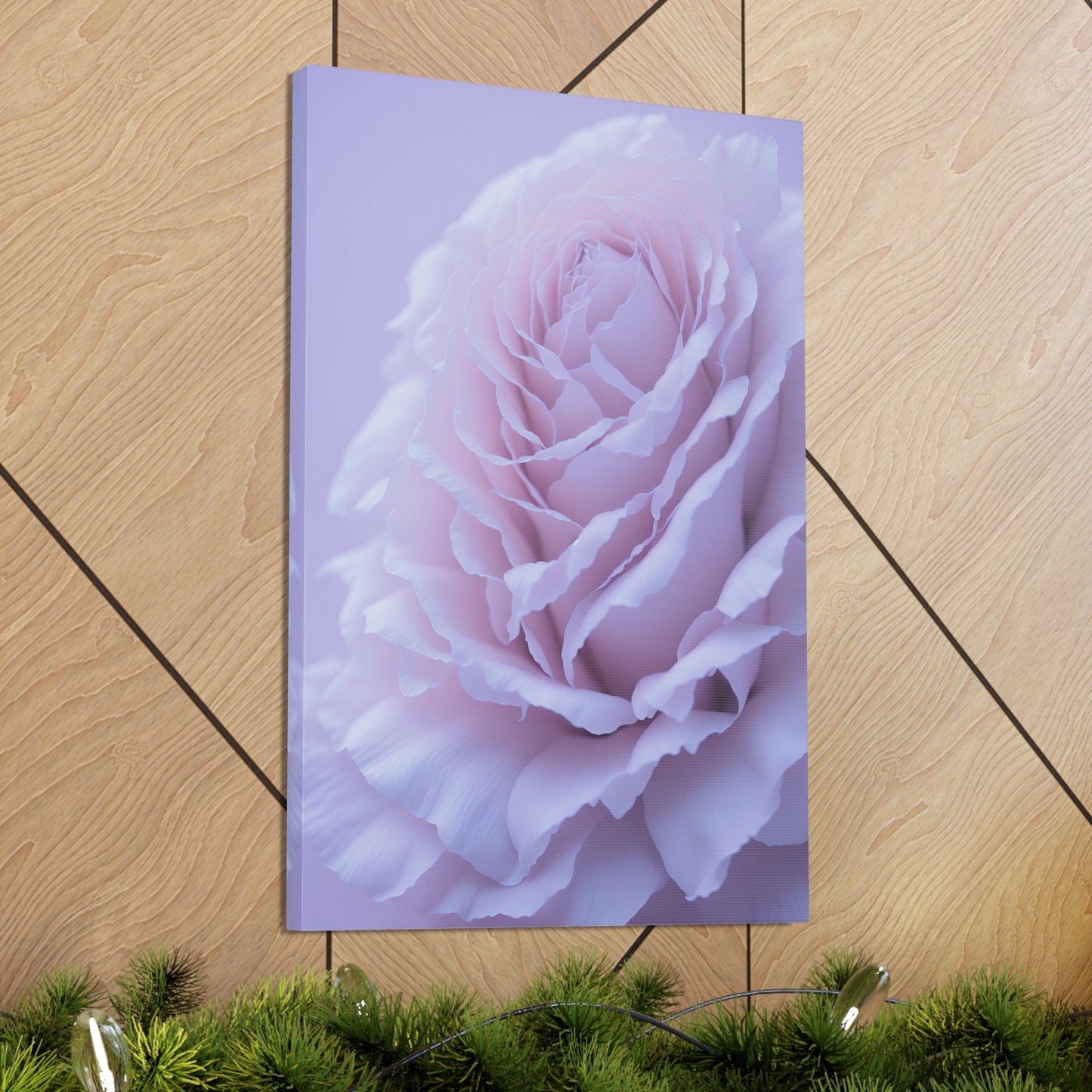 Soft Art White Flower canvas wrap around Soft pink and white print for a soft clean home decor Soft floral art canvas print for the bathroom