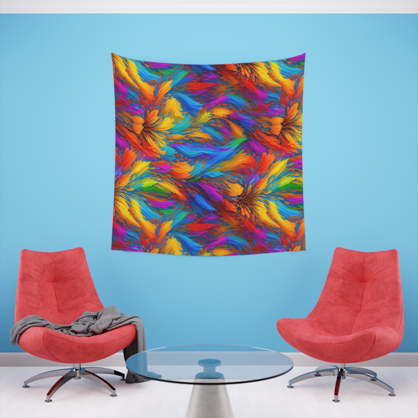 Rainbow Flower Tapestry for the wall for pride and celebrating inclusiveness lgbtq ally wall art gay wall art up to 100 inches show pride