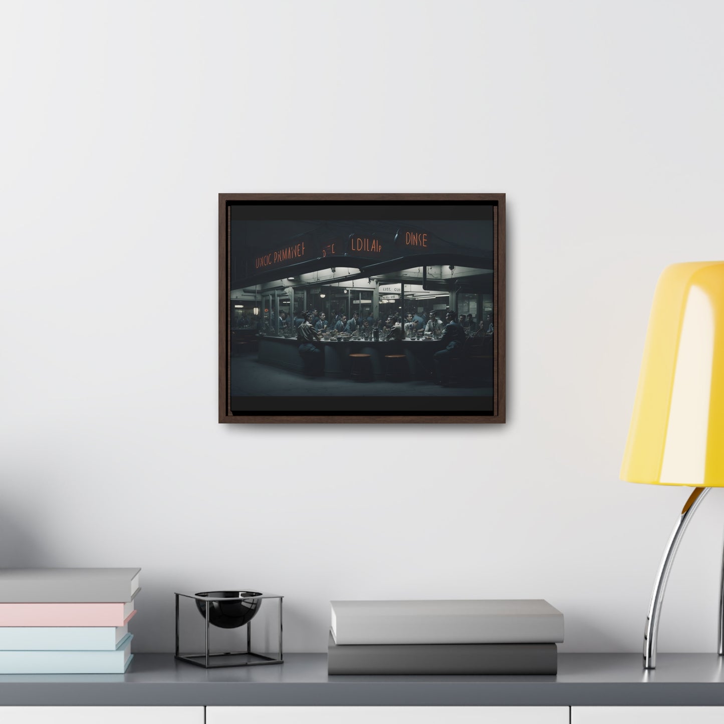 Drive-In Diner Dreams Nostalgic Dystopian Collection of Retro Wall Art Gallery Canvas Wraps Horizontal Frame v4/6