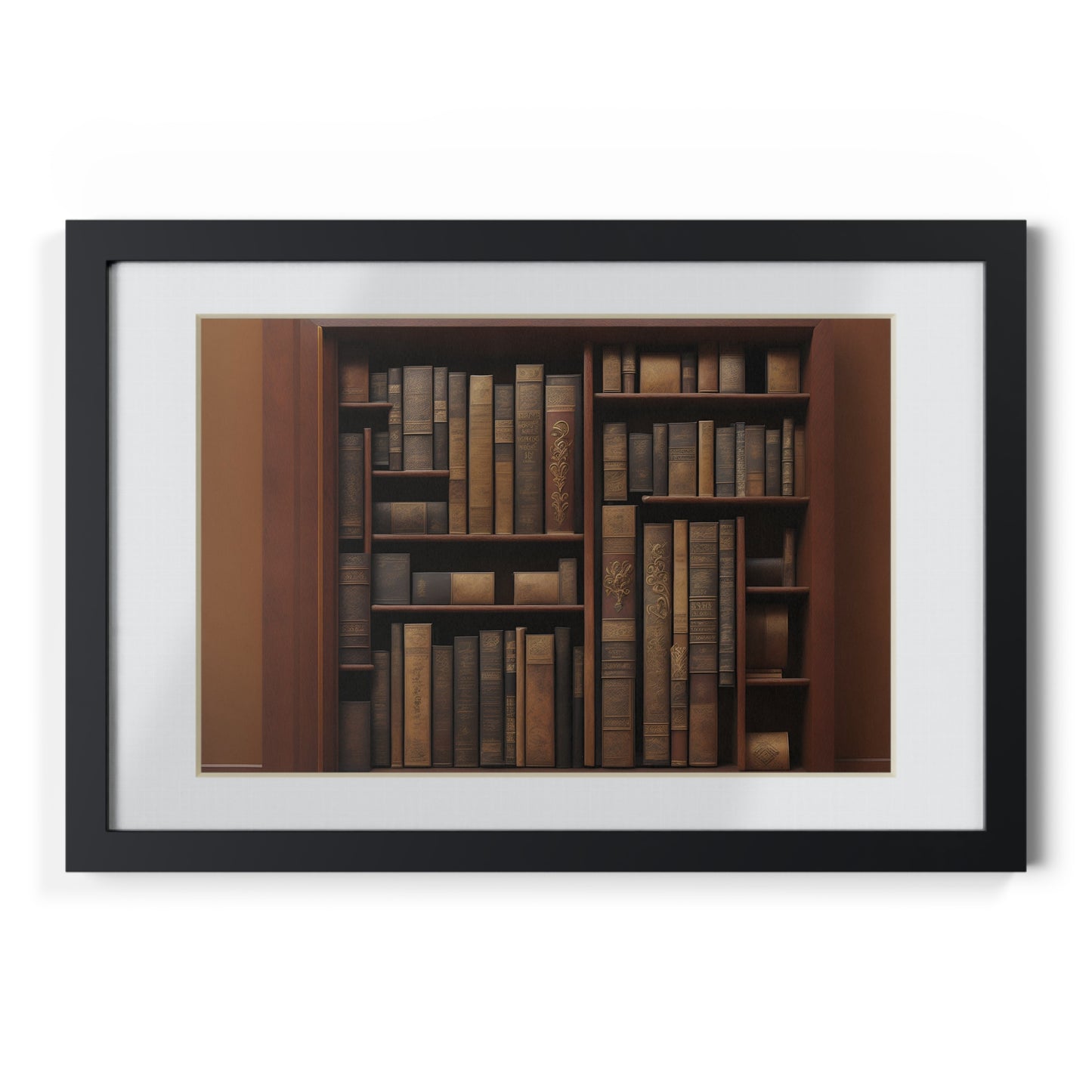 Library framed art library bookshelf studio study office poster teacher 2