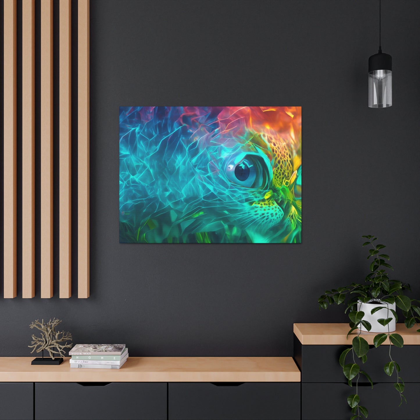 Rainbow wave stretched Canvas Gallery Wraps for the gameroom art gay gift for lgbtq lovers ally femme style art horizontal orientation v3