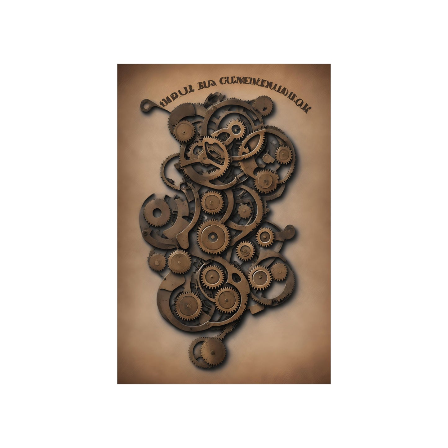 Steampunk Sign hanging poster Premium Matte Vertical Posters for the man cave library bar art garage v2