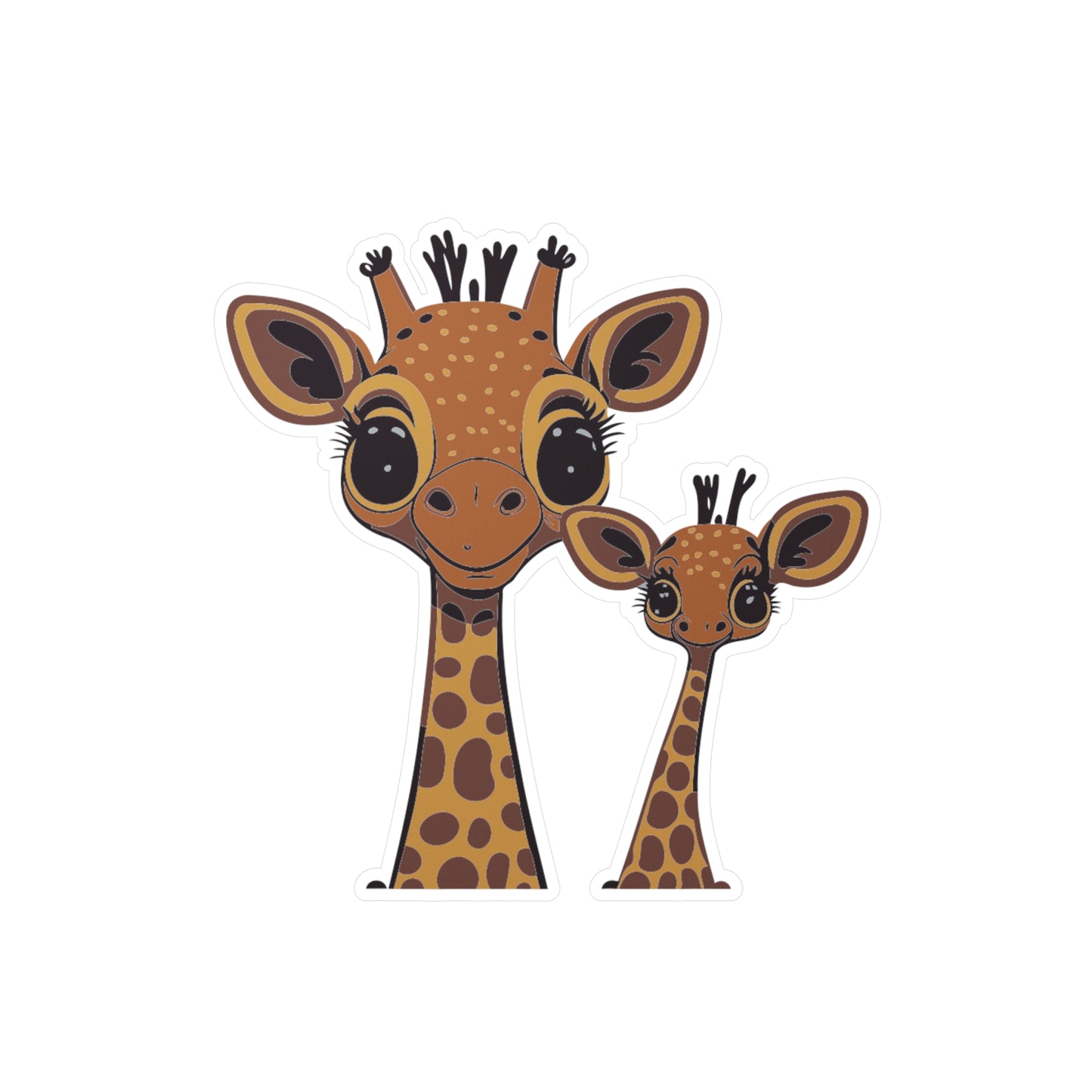 Mother and baby Giraffe Vinyl Decal to liven up the playroom with  vinyl cartoon animals with satin finish removable and restick decal