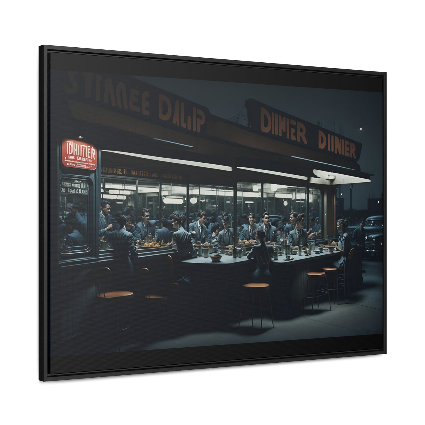 Drive-In Diner Dreams Nostalgic Dystopian Collection of Retro Wall Art Gallery Canvas Wraps Horizontal Frame v2/6