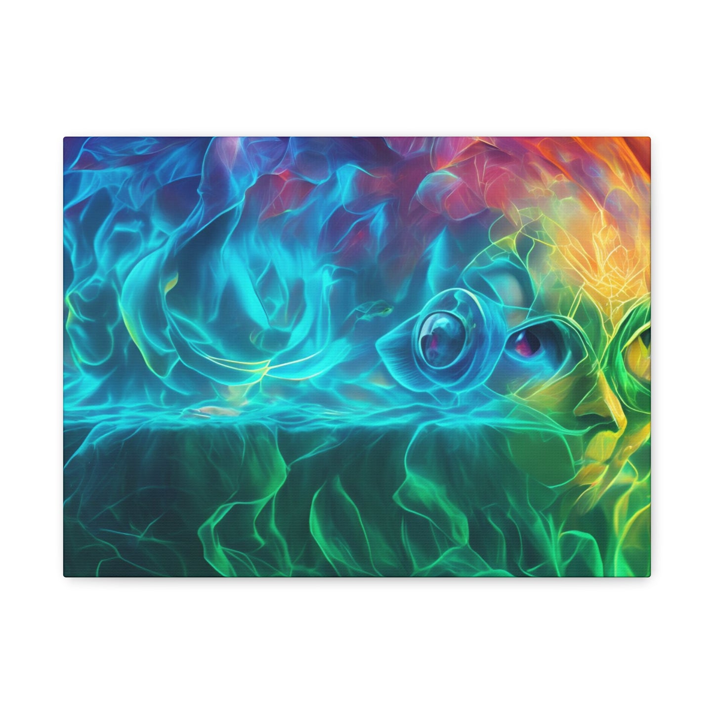 Rainbow wave stretched Canvas Gallery Wraps for the gameroom art gay gift for lgbtq lovers ally femme style art horizontal orientation v4