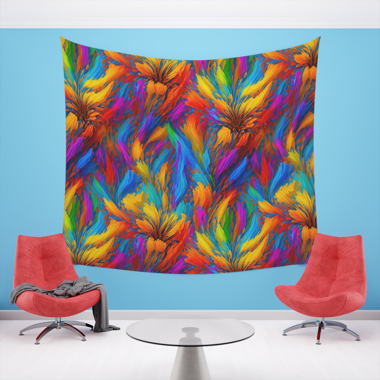 Rainbow Flower Tapestry for the wall for pride and celebrating inclusiveness lgbtq ally wall art gay wall art up to 100 inches show pride