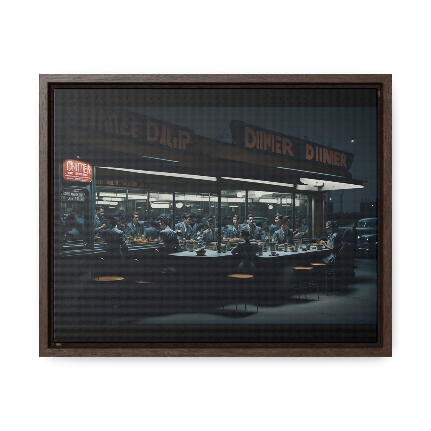 Drive-In Diner Dreams Nostalgic Dystopian Collection of Retro Wall Art Gallery Canvas Wraps Horizontal Frame v2/6