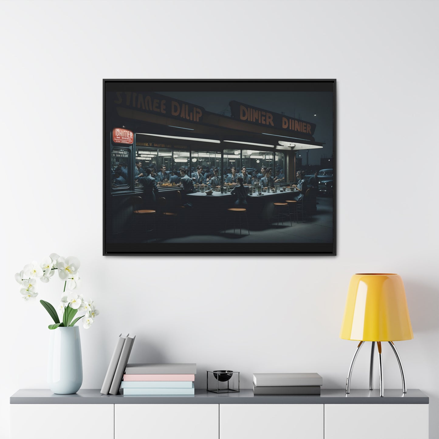 Drive-In Diner Dreams Nostalgic Dystopian Collection of Retro Wall Art Gallery Canvas Wraps Horizontal Frame v2/6