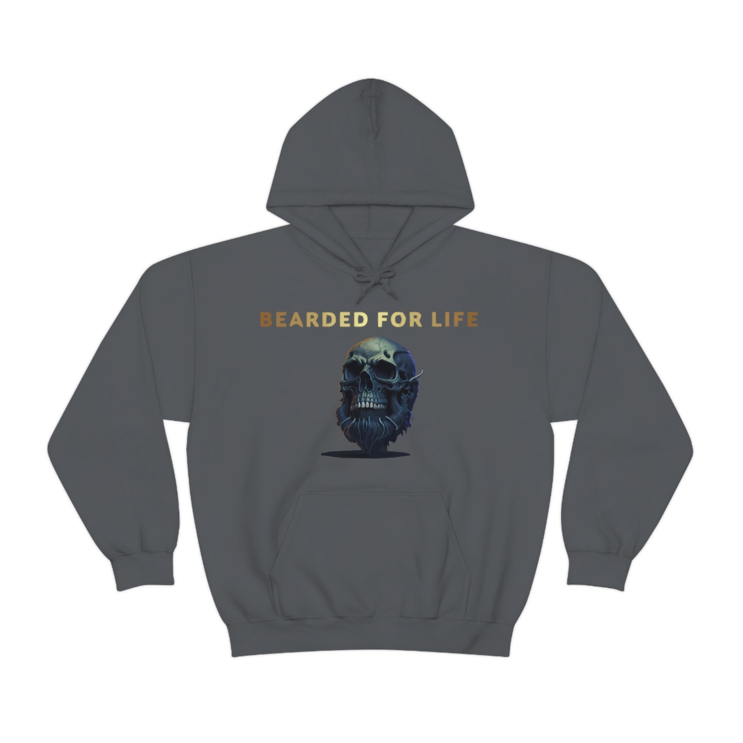 Bearded for life hoodie with a skull with a beard for the man that will have beard till he dies and is proud of his beard on fathers v2