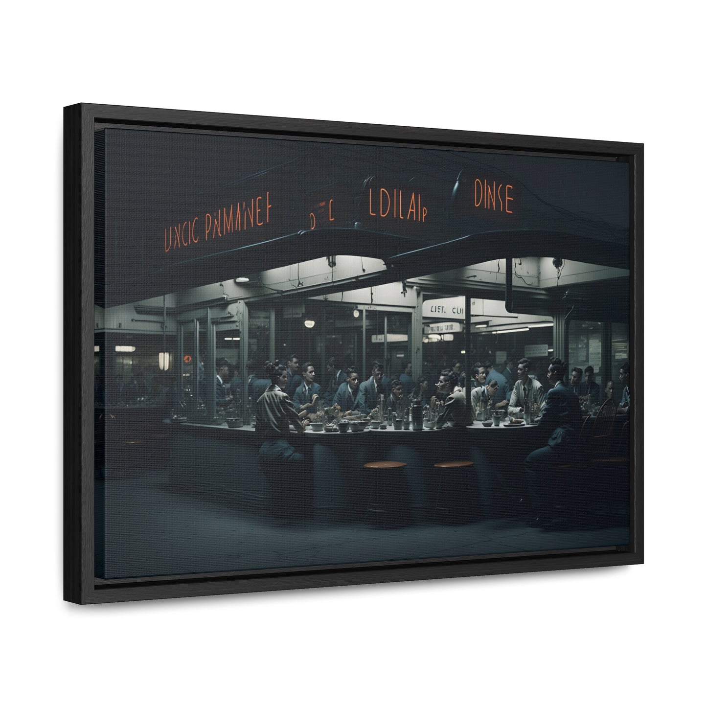 Drive-In Diner Dreams Nostalgic Dystopian Collection of Retro Wall Art Gallery Canvas Wraps Horizontal Frame v4/6