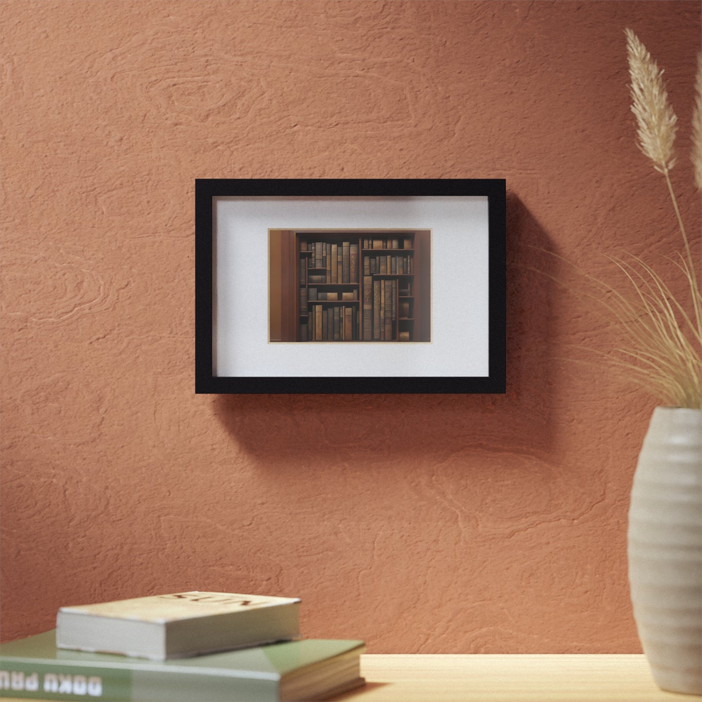 Library framed art library bookshelf studio study office poster teacher 2