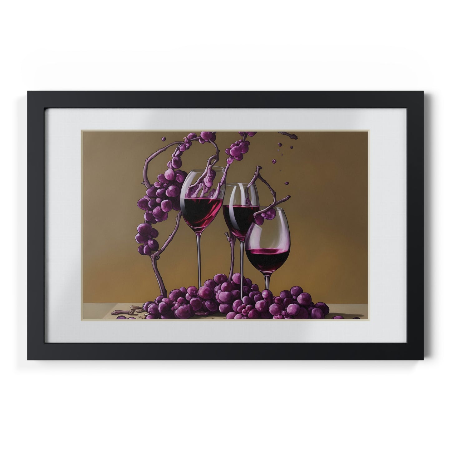 Wine framed art bar gift for mom black for the kitchen dining poster v9