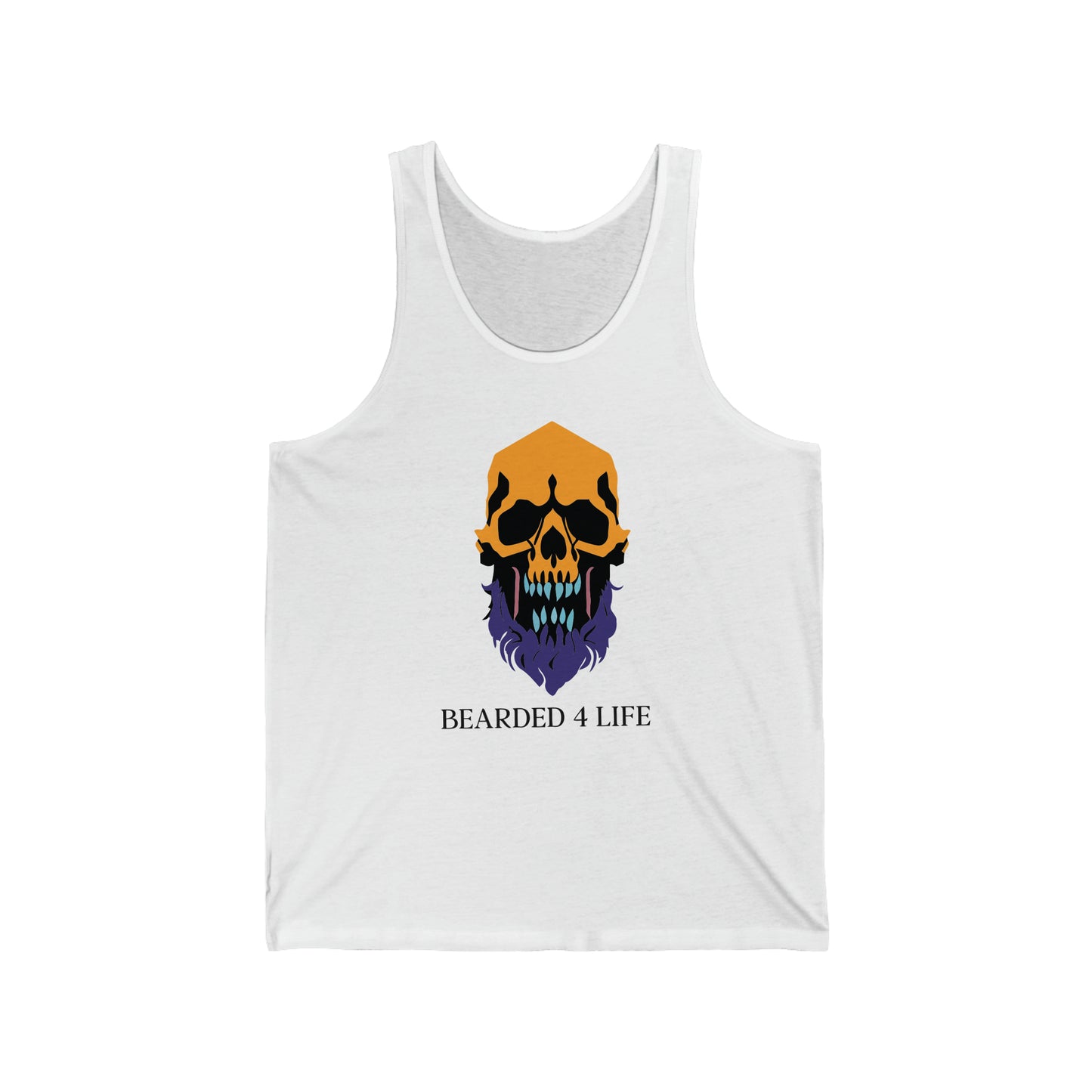 Bearded 4 Life tank top for bearded men that just wont quit with the beard skull with a beard tank for fathers with beads on fathers day v5