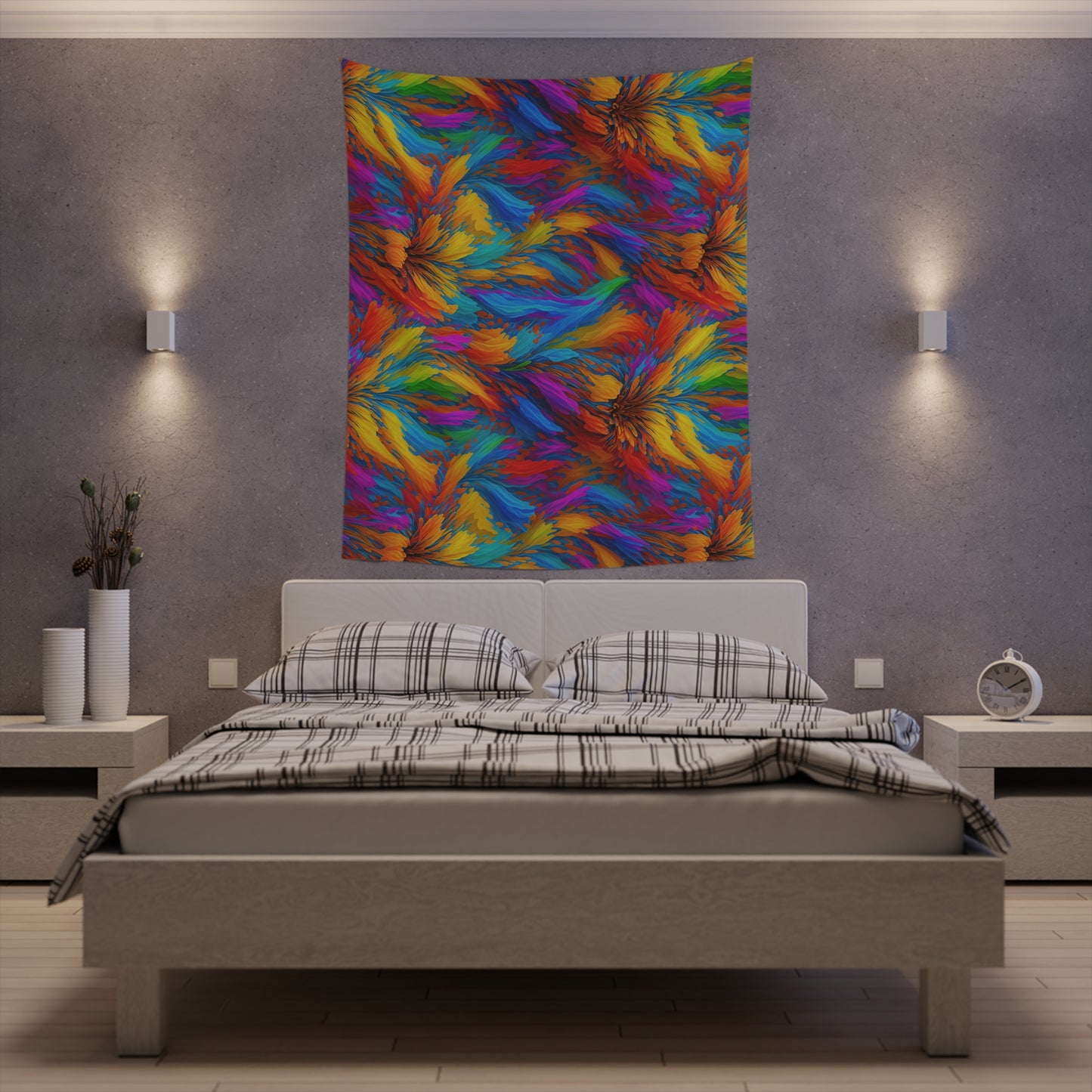 Rainbow Flower Tapestry for the wall for pride and celebrating inclusiveness lgbtq ally wall art gay wall art up to 100 inches show pride