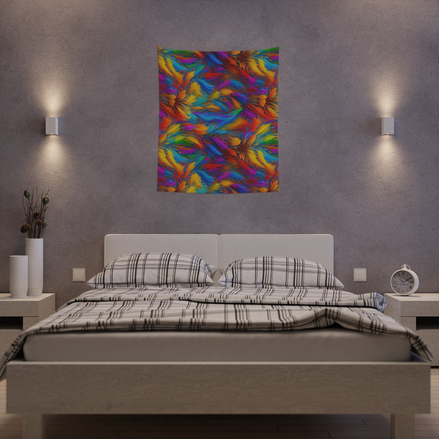 Rainbow Flower Tapestry for the wall for pride and celebrating inclusiveness lgbtq ally wall art gay wall art up to 100 inches show pride