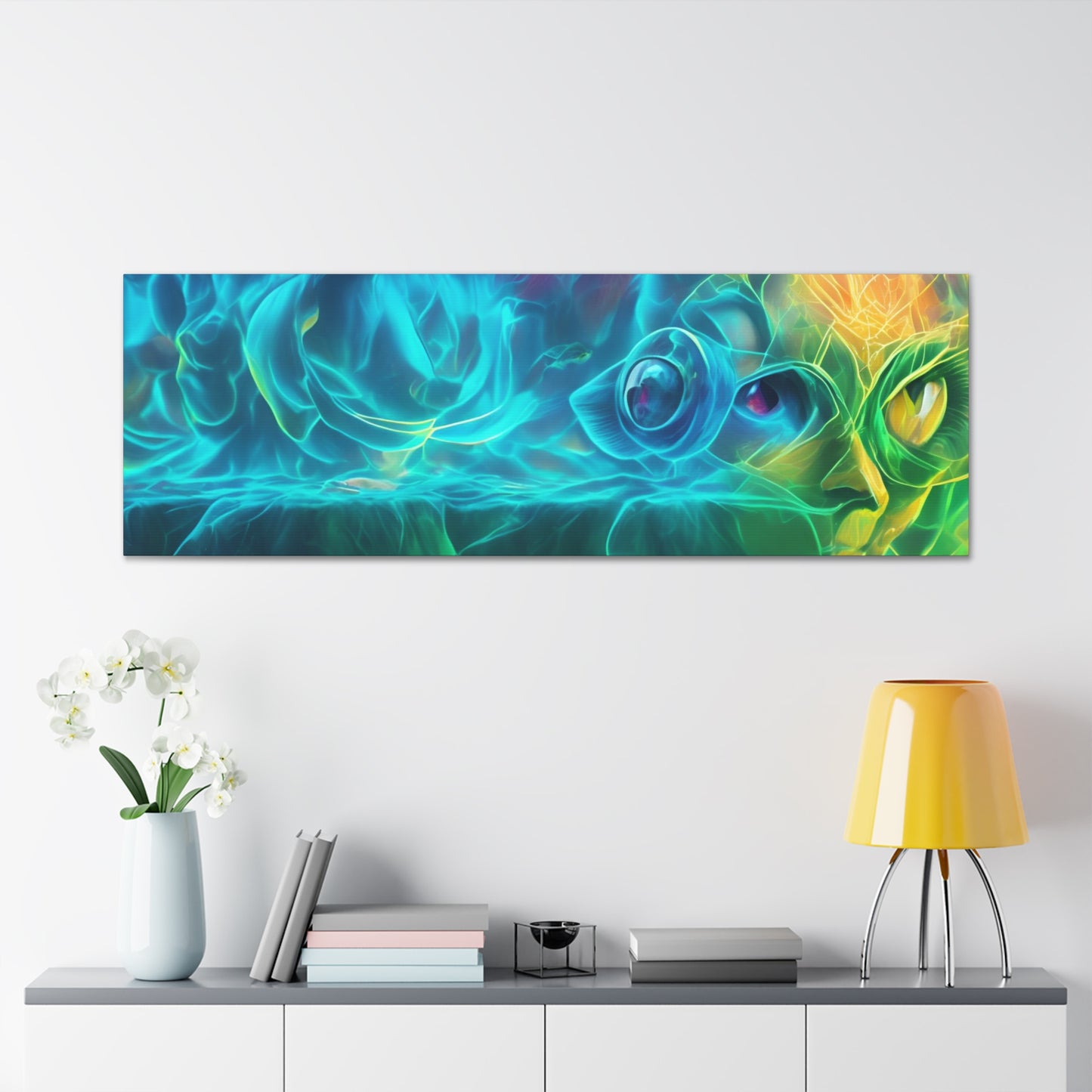 Rainbow wave stretched Canvas Gallery Wraps for the gameroom art gay gift for lgbtq lovers ally femme style art horizontal orientation v4