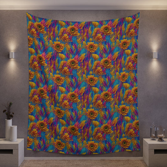 Rainbow Flower Tapestry for the wall for pride and celebrating inclusiveness lgbtq ally wall art gay wall art up to 100 inches show pride v2