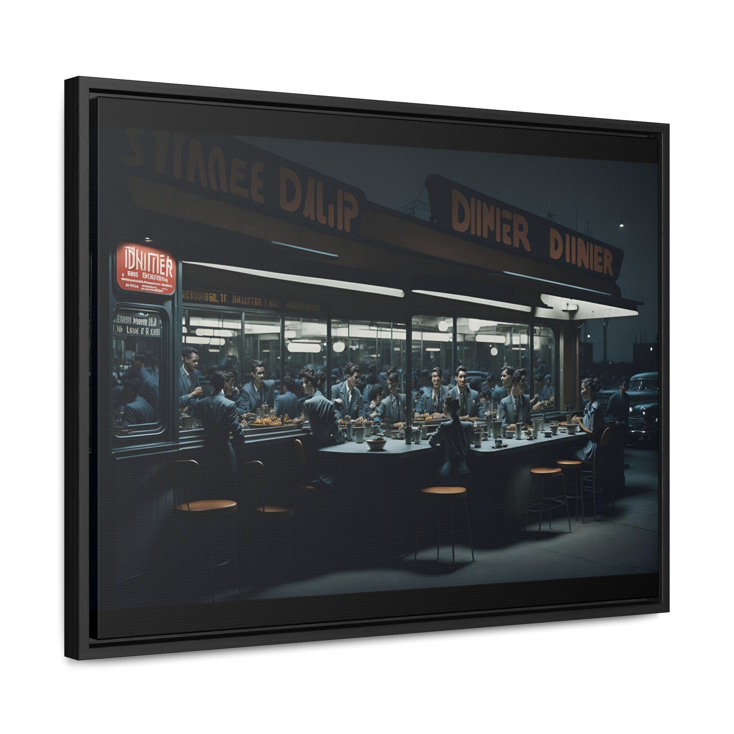 Drive-In Diner Dreams Nostalgic Dystopian Collection of Retro Wall Art Gallery Canvas Wraps Horizontal Frame v2/6