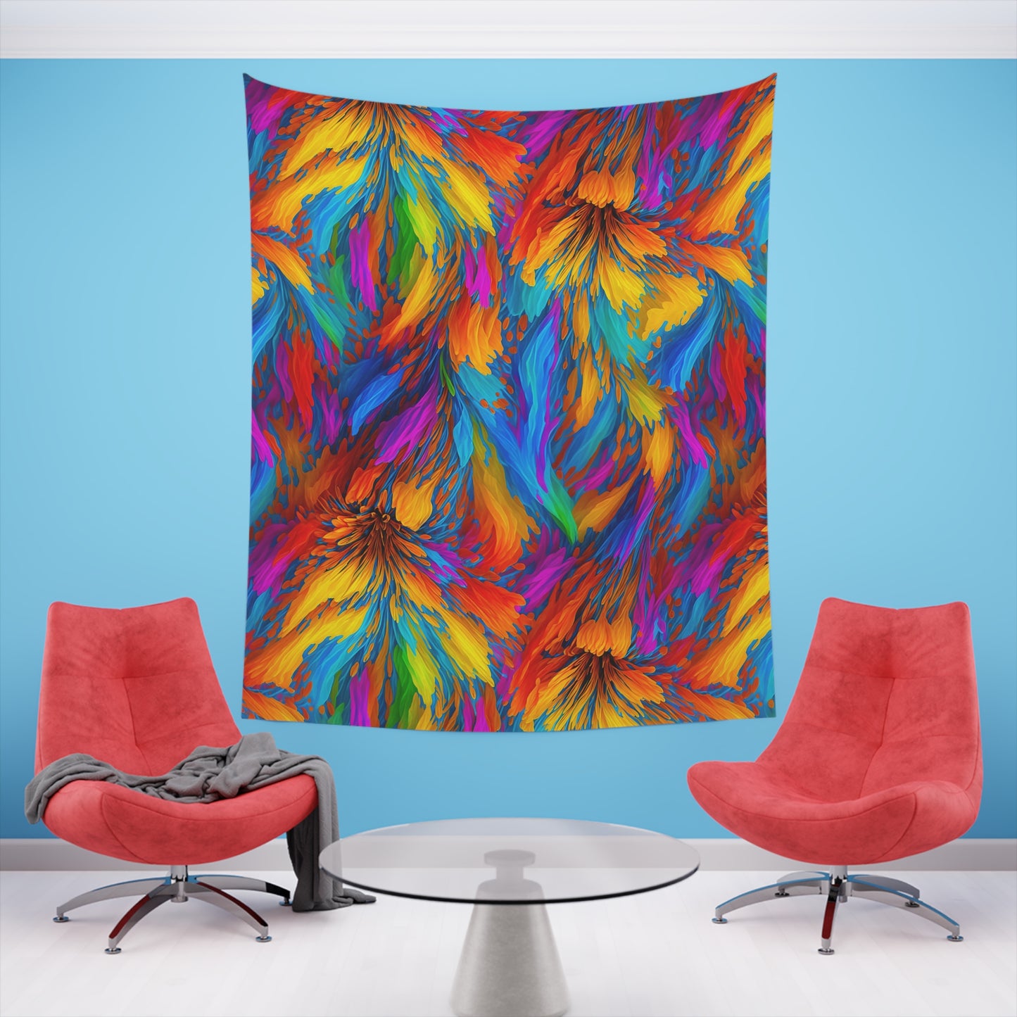 Rainbow Flower Tapestry for the wall for pride and celebrating inclusiveness lgbtq ally wall art gay wall art up to 100 inches show pride