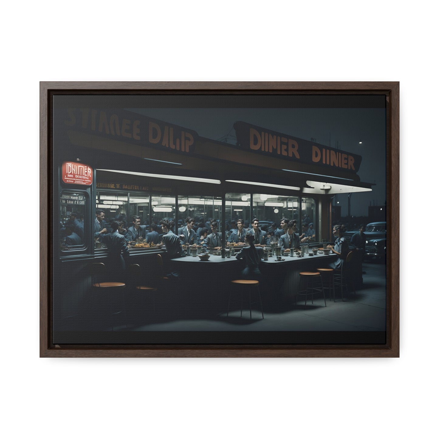 Drive-In Diner Dreams Nostalgic Dystopian Collection of Retro Wall Art Gallery Canvas Wraps Horizontal Frame v2/6