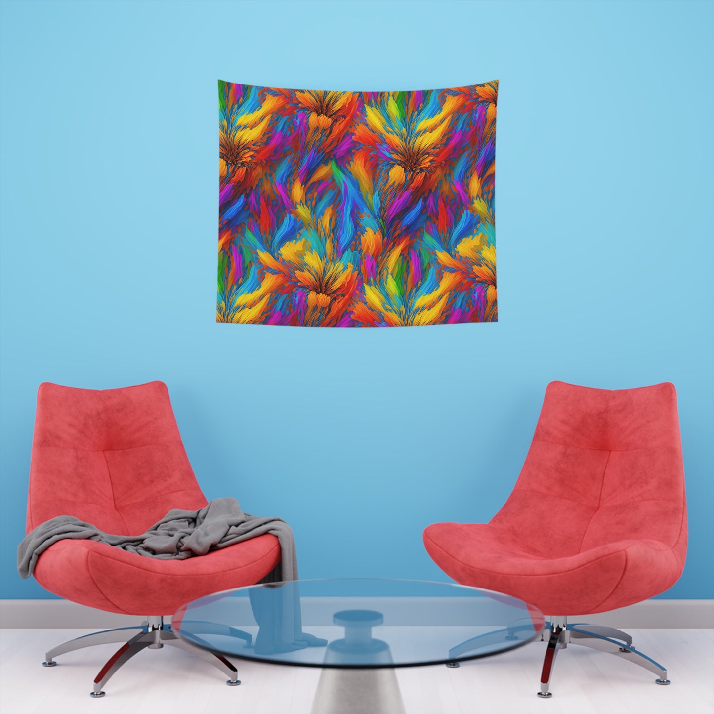 Rainbow Flower Tapestry for the wall for pride and celebrating inclusiveness lgbtq ally wall art gay wall art up to 100 inches show pride