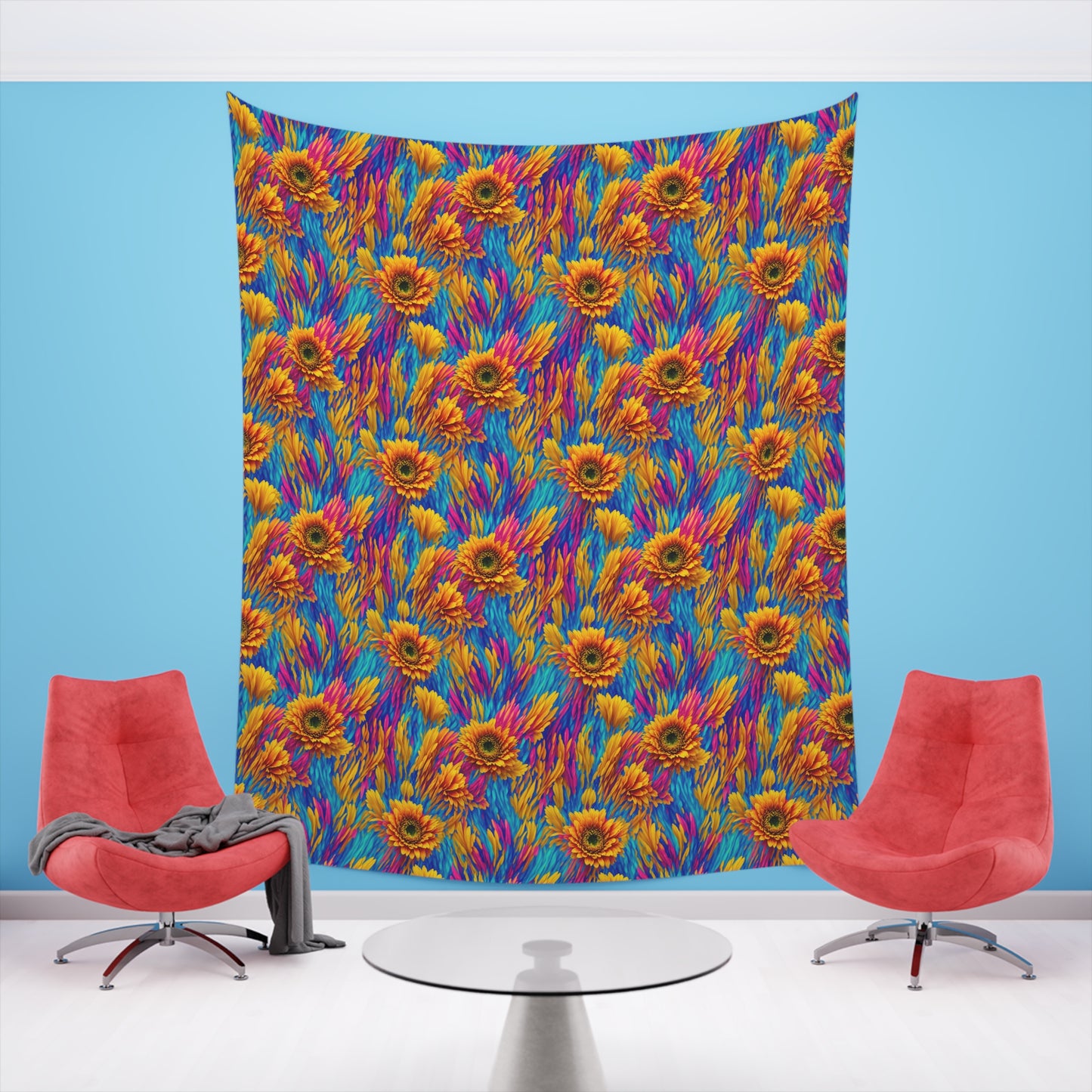 Rainbow Flower Tapestry for the wall for pride and celebrating inclusiveness lgbtq ally wall art gay wall art up to 100 inches show pride v2