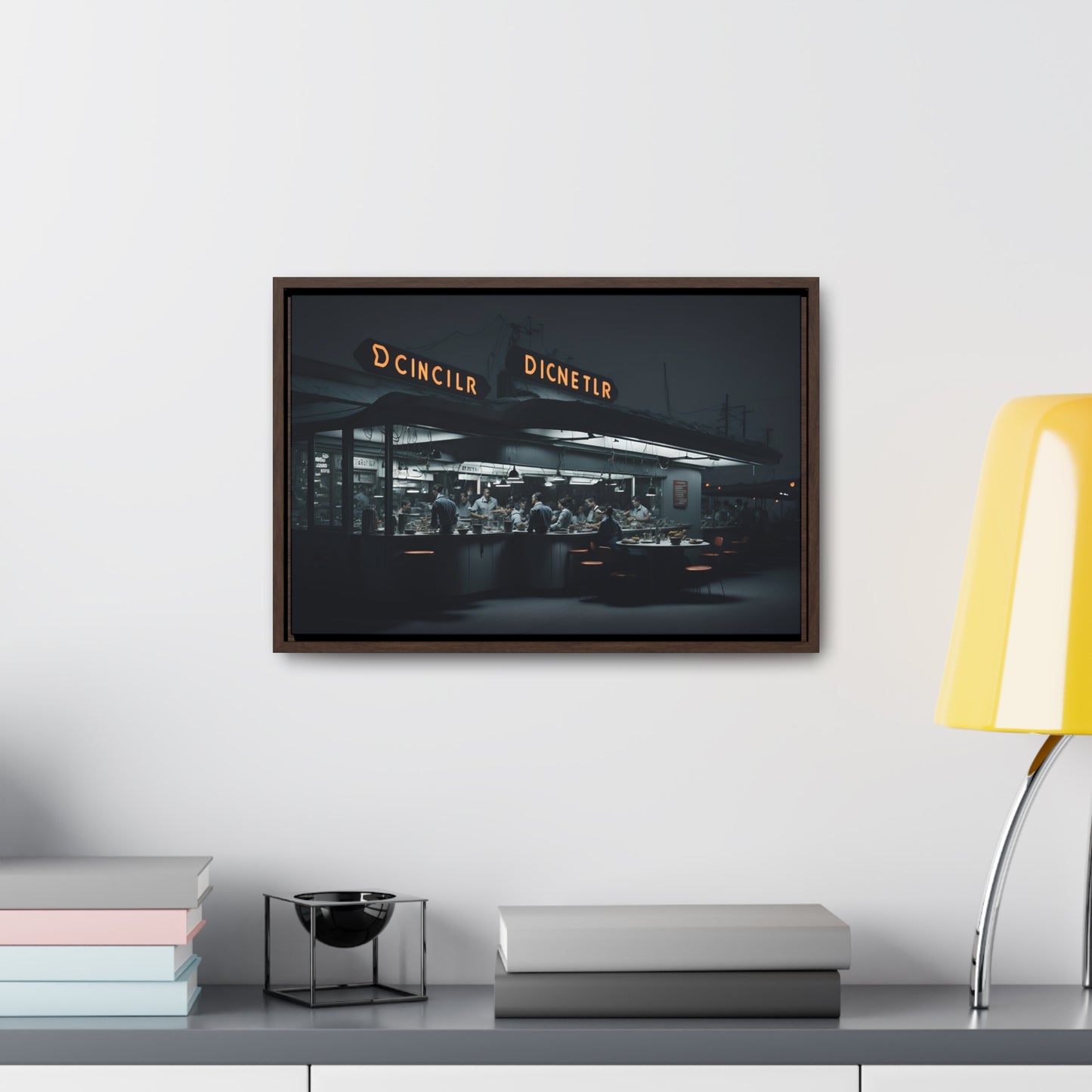 Drive-In Diner Dreams Nostalgic Dystopian Collection of Retro Wall Art Gallery Canvas Wraps Horizontal Frame v1/6