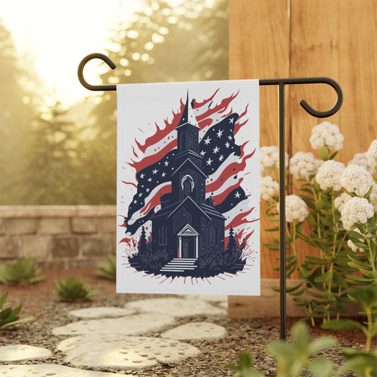 Patriotic Church Banner Part of the god and country collection for the home and garden to show your fourth of july veterans day patriotism