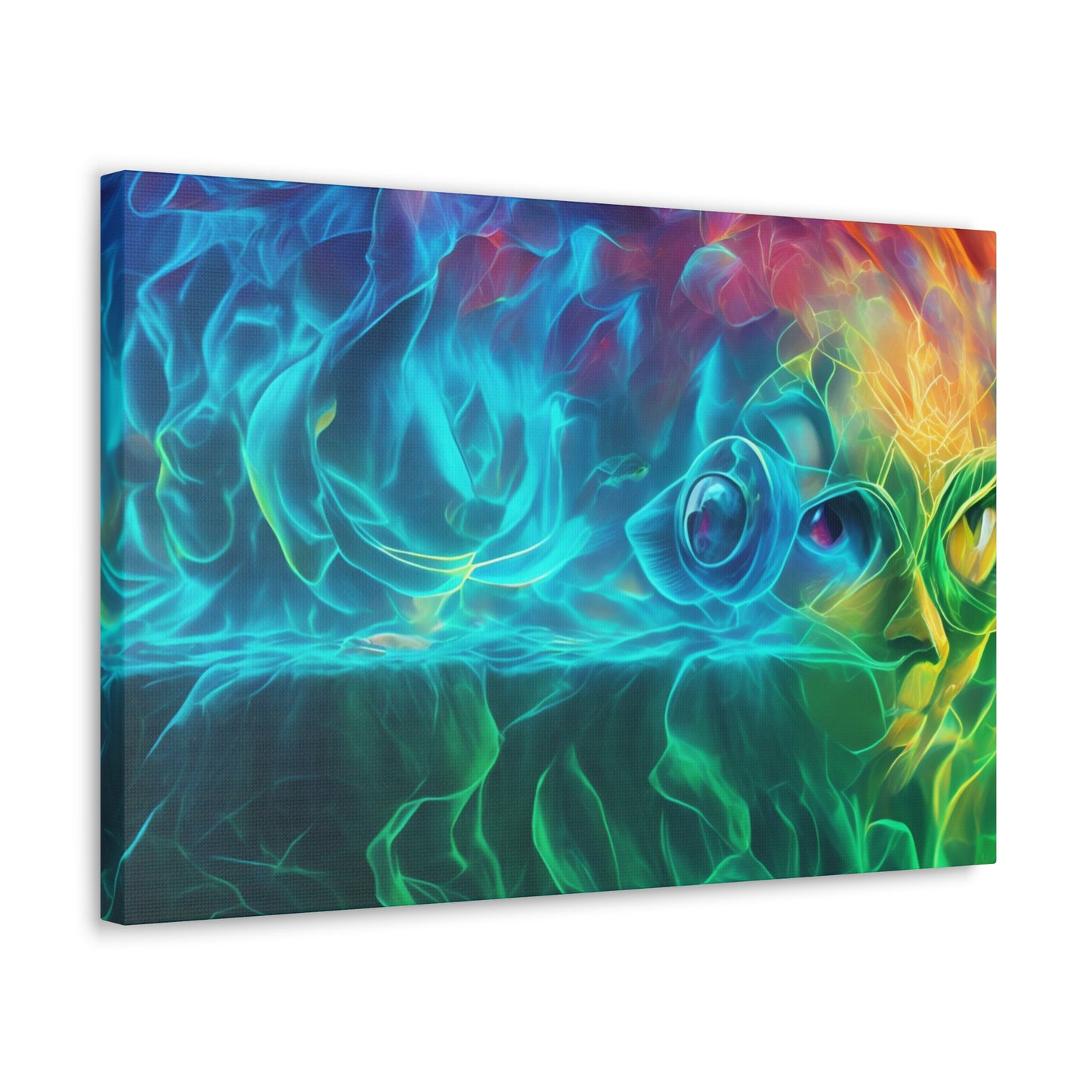 Rainbow wave stretched Canvas Gallery Wraps for the gameroom art gay gift for lgbtq lovers ally femme style art horizontal orientation v4