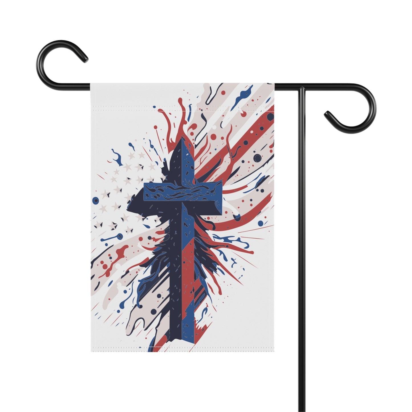 Patriotic Cross Banner Part of the god and country collection for the home garden show your fourth of july veterans day patriots 1