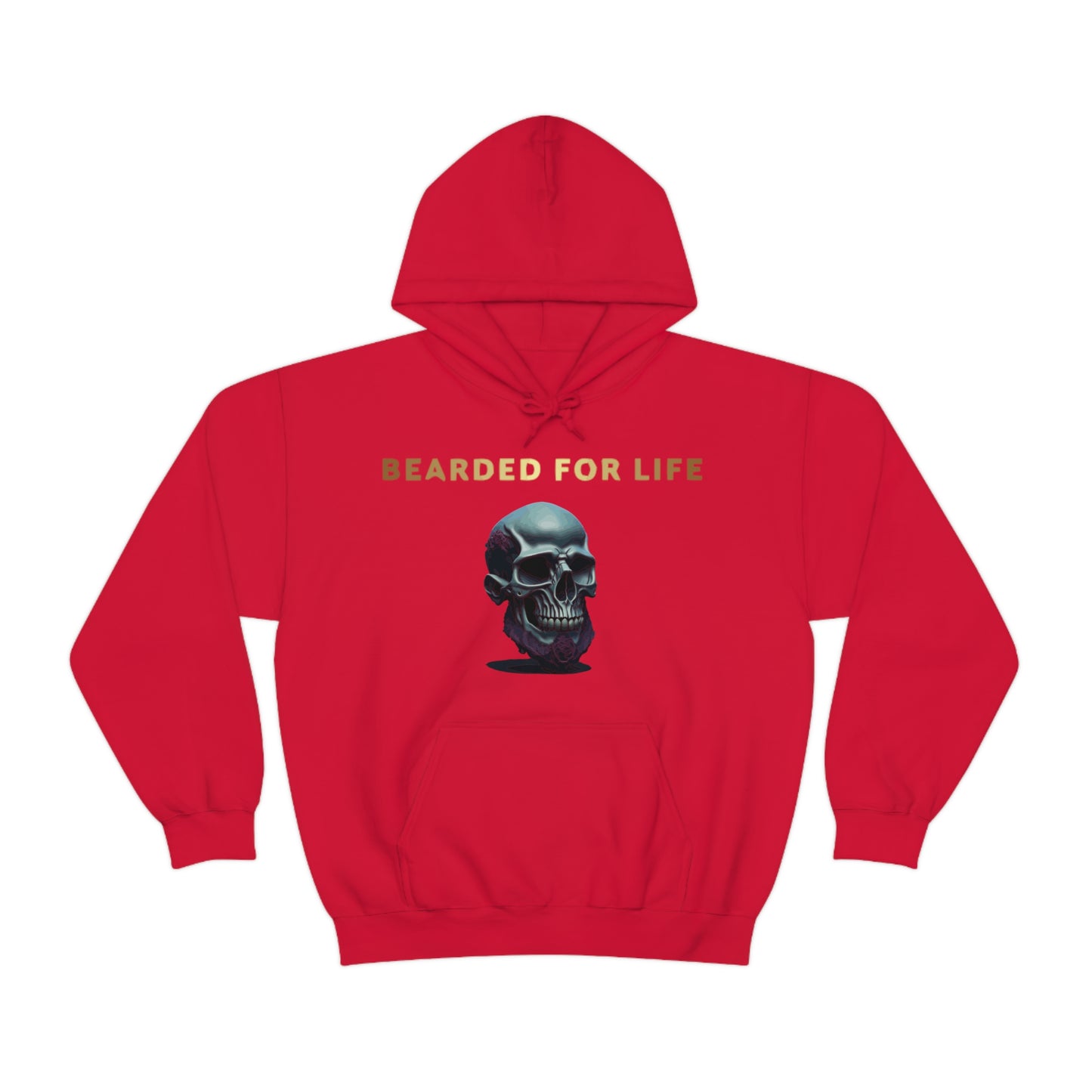 Bearded for life hoodie with a skull with a beard for the man that will have beard till he dies and is proud of his beard on fathers day v1