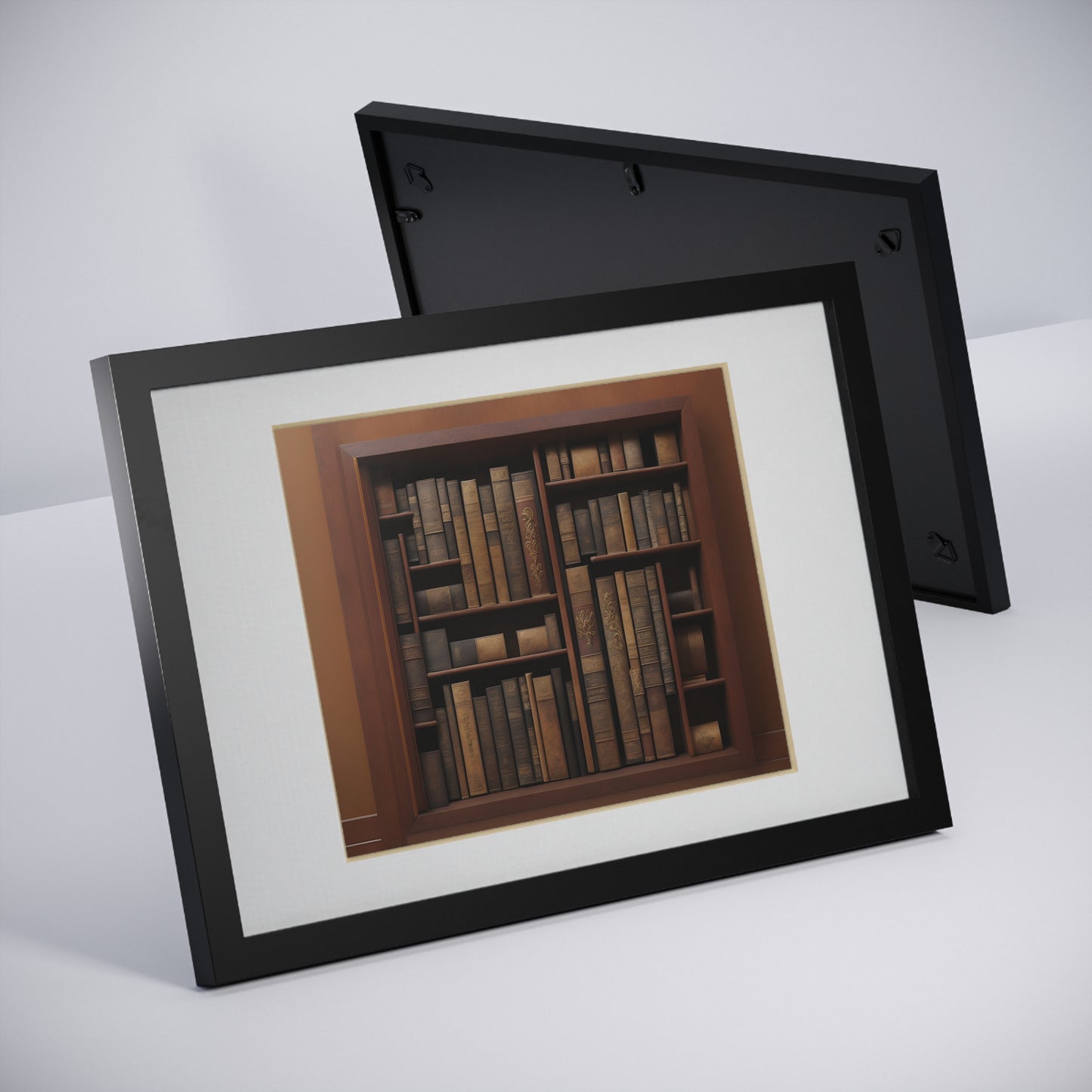 Library framed art library bookshelf studio study office poster teacher 2