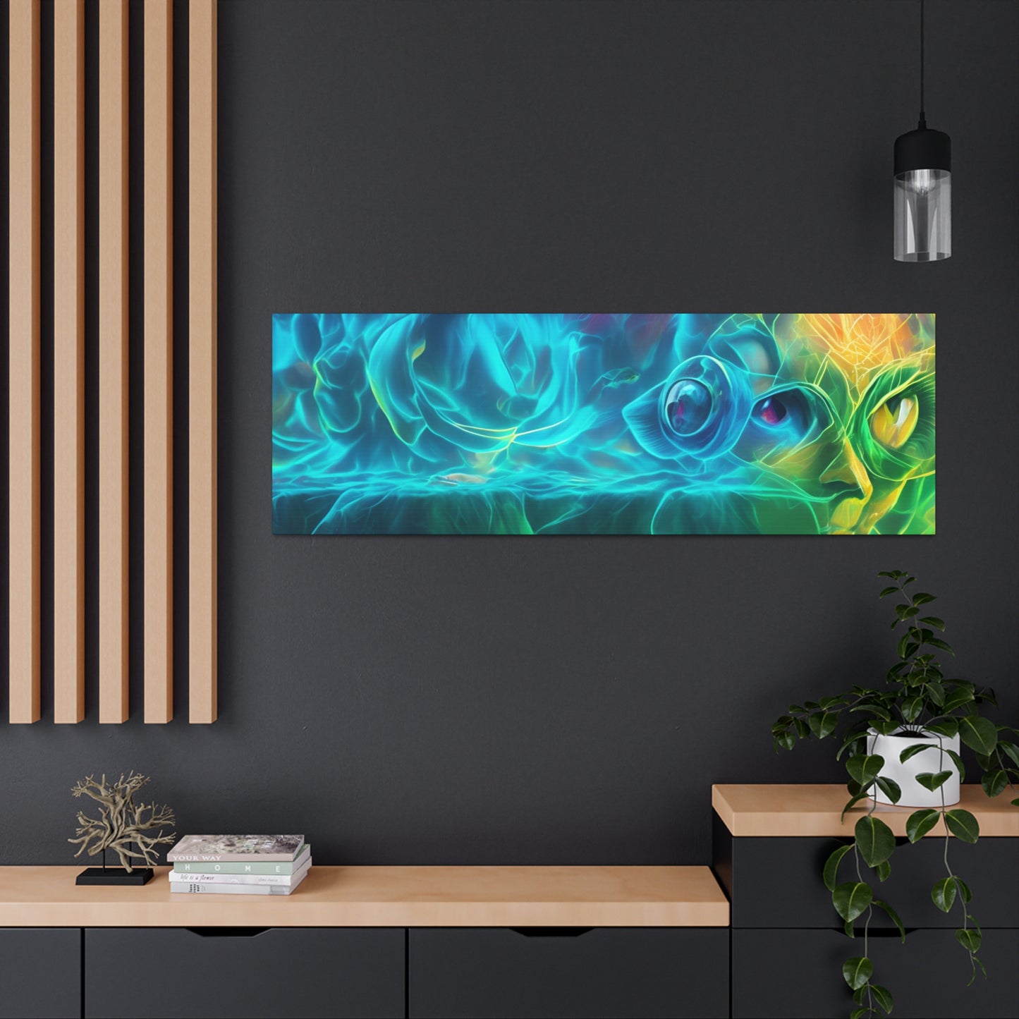 Rainbow wave stretched Canvas Gallery Wraps for the gameroom art gay gift for lgbtq lovers ally femme style art horizontal orientation v4