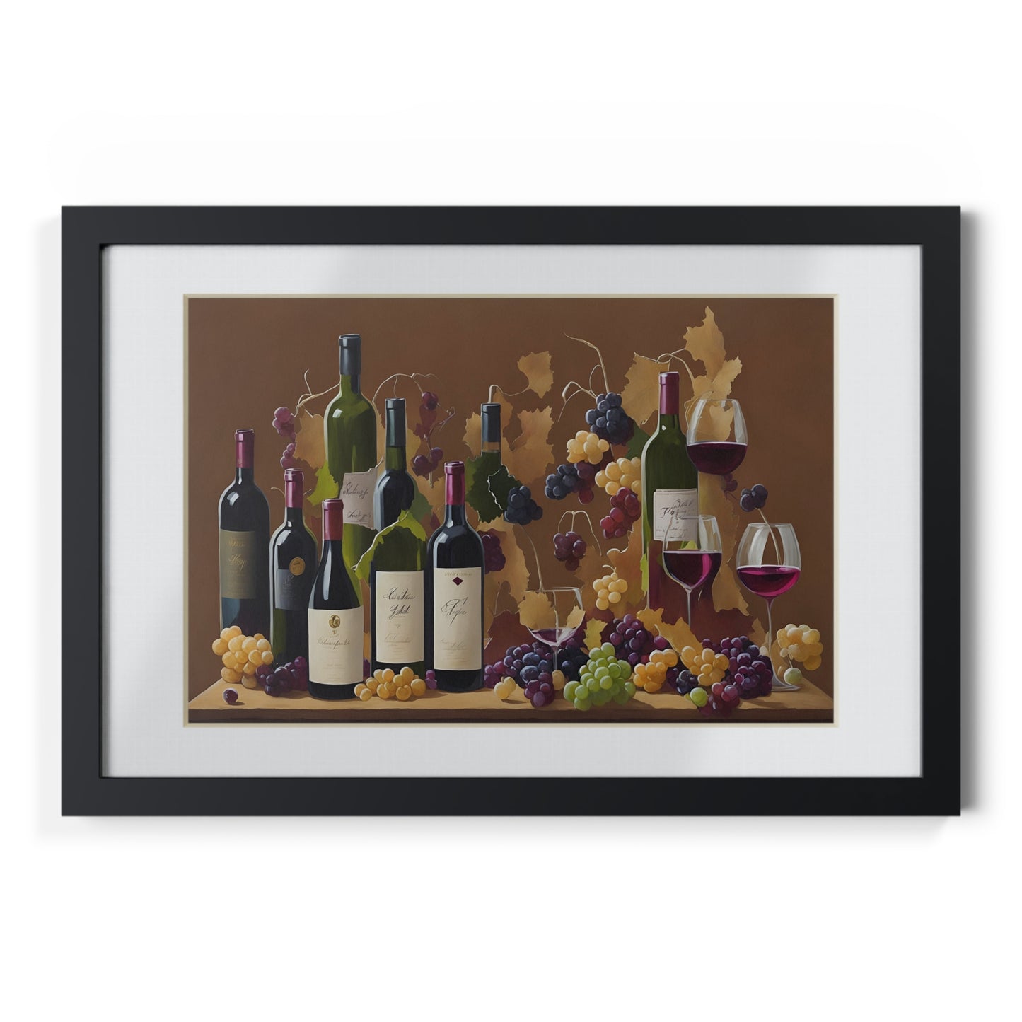 Wine framed art bar gift for mom black for the kitchen dining room poster v2