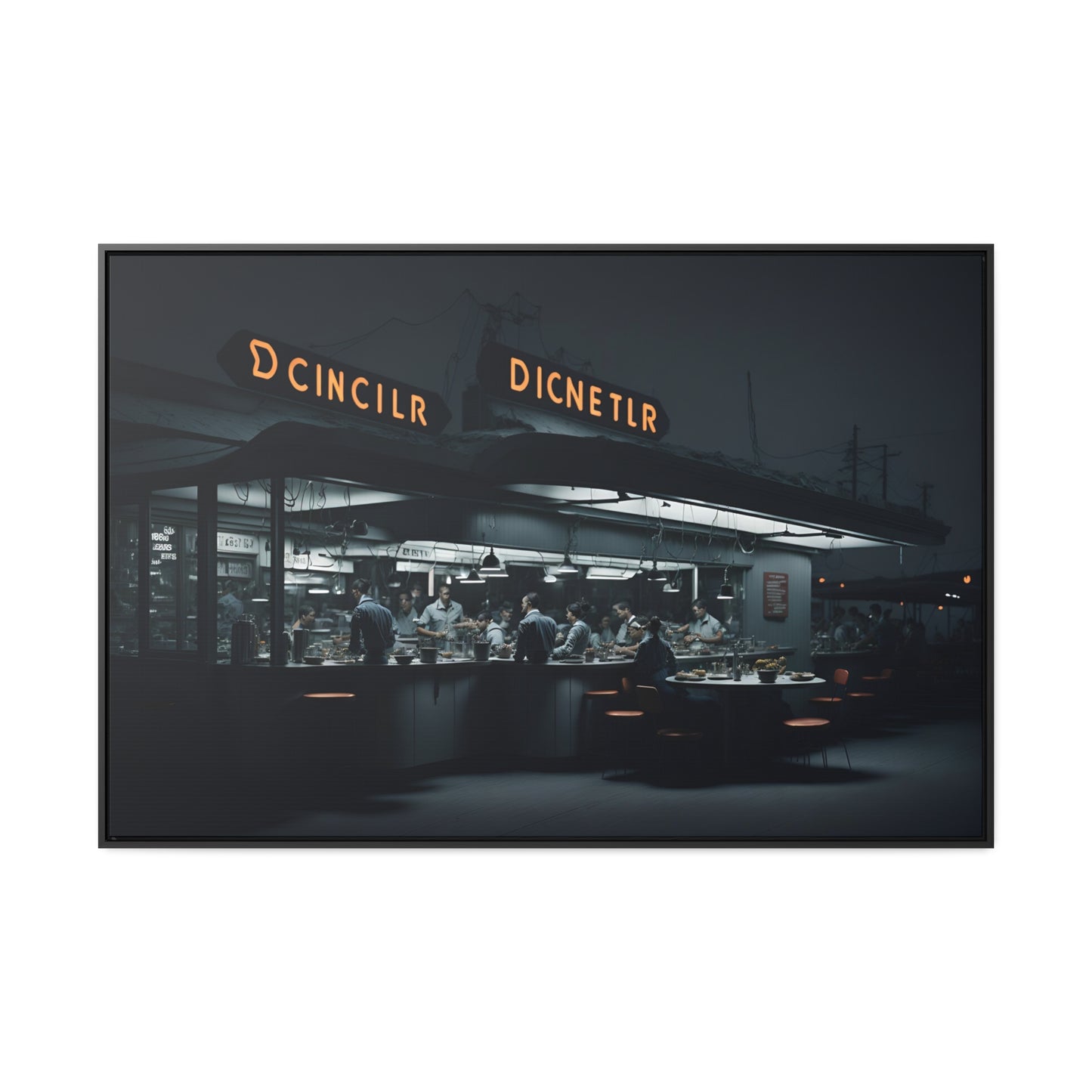 Drive-In Diner Dreams Nostalgic Dystopian Collection of Retro Wall Art Gallery Canvas Wraps Horizontal Frame v1/6