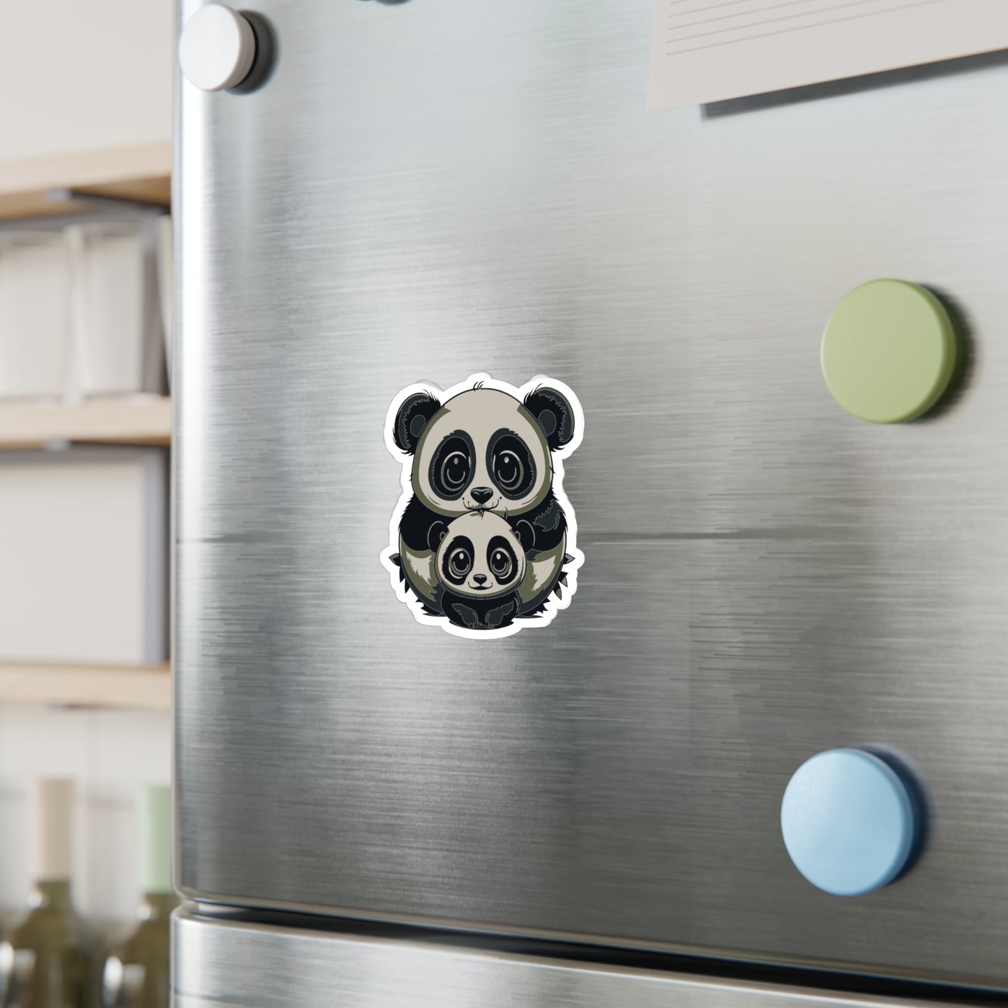 Mother and baby panda Vinyl Decal to liven up the playroom with vinyl cartoon animals with satin finish removable and restick decal