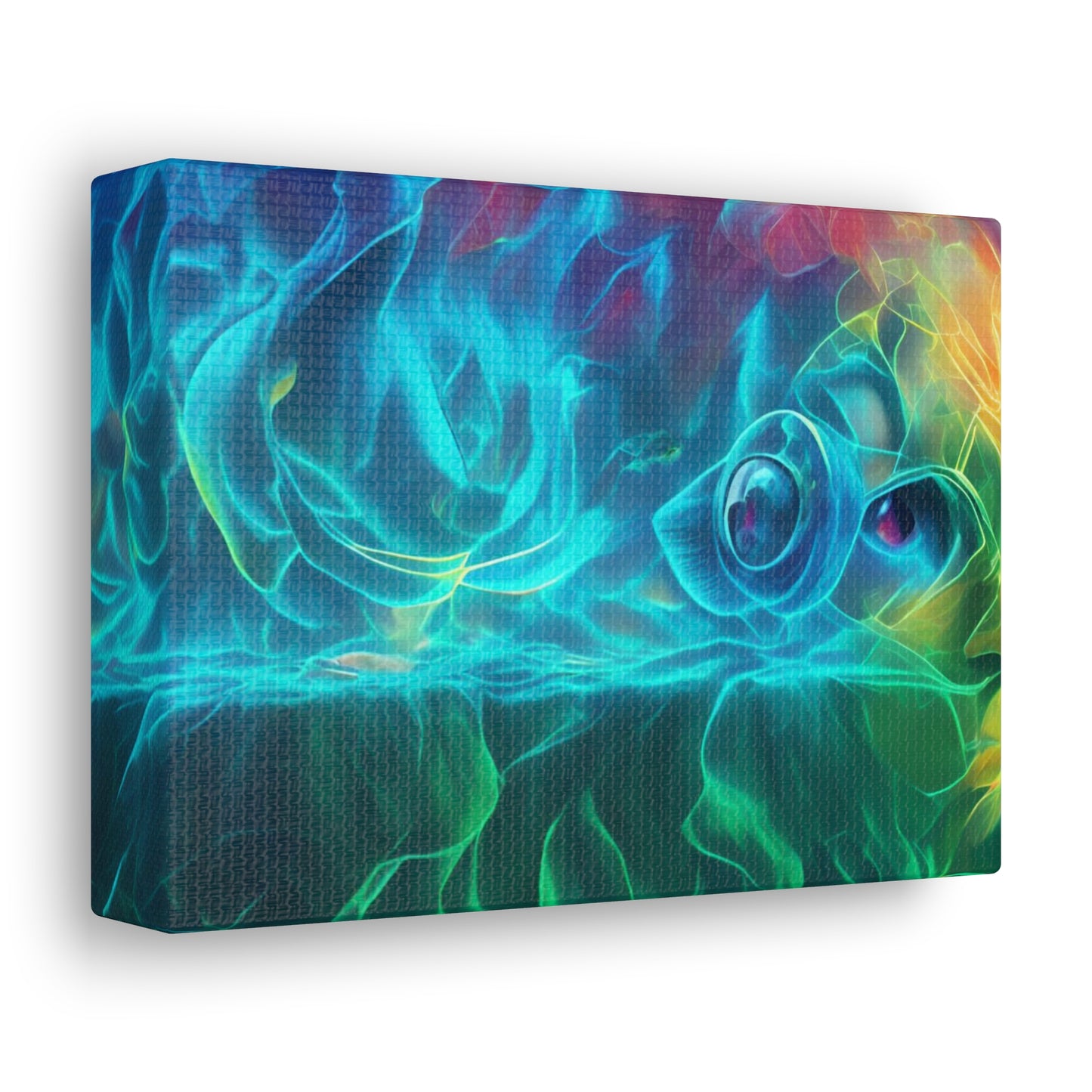 Rainbow wave stretched Canvas Gallery Wraps for the gameroom art gay gift for lgbtq lovers ally femme style art horizontal orientation v4