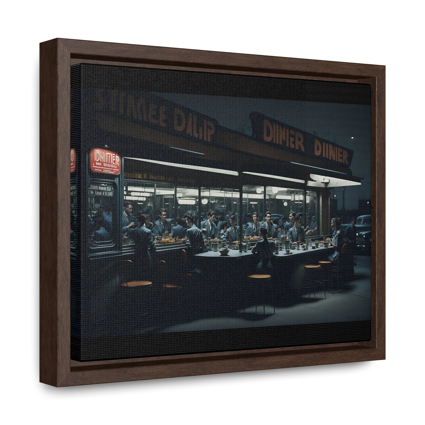 Drive-In Diner Dreams Nostalgic Dystopian Collection of Retro Wall Art Gallery Canvas Wraps Horizontal Frame v2/6