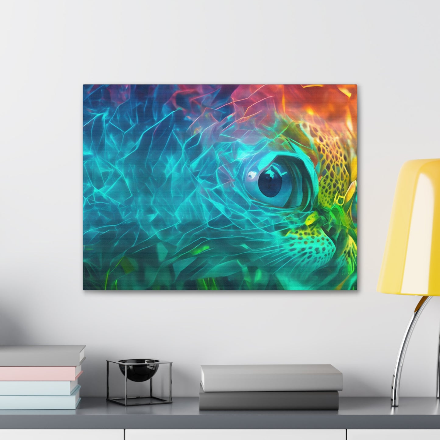 Rainbow wave stretched Canvas Gallery Wraps for the gameroom art gay gift for lgbtq lovers ally femme style art horizontal orientation v3