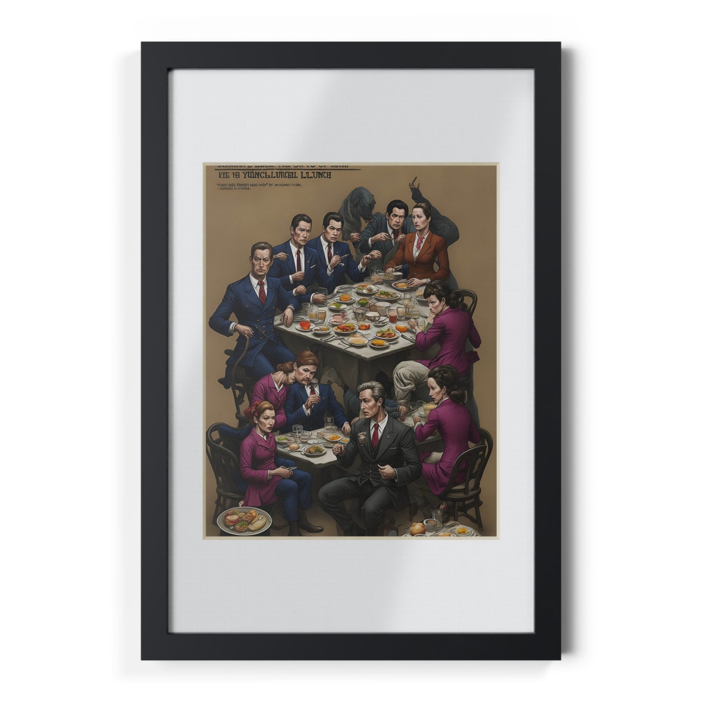 Last Lunch framed art Office kitchen studio study office poster businessman