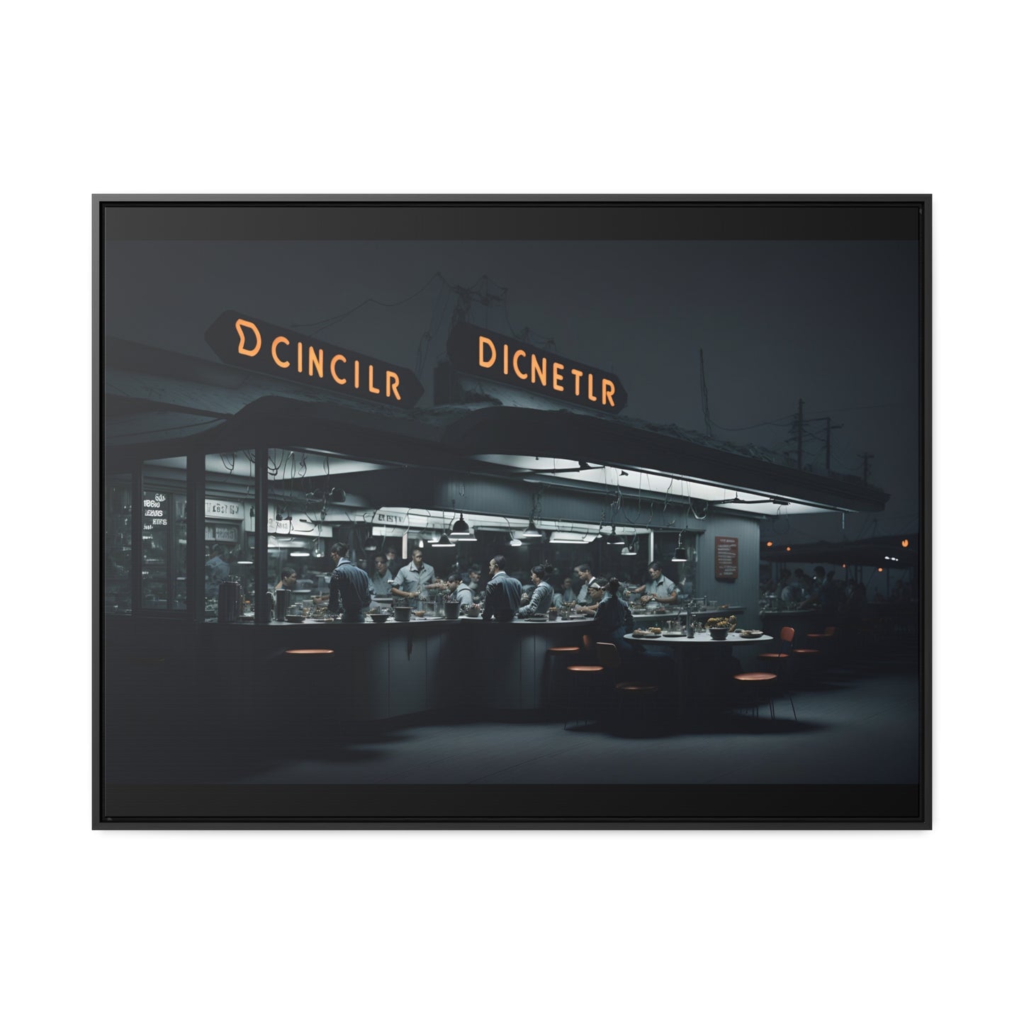 Drive-In Diner Dreams Nostalgic Dystopian Collection of Retro Wall Art Gallery Canvas Wraps Horizontal Frame v1/6