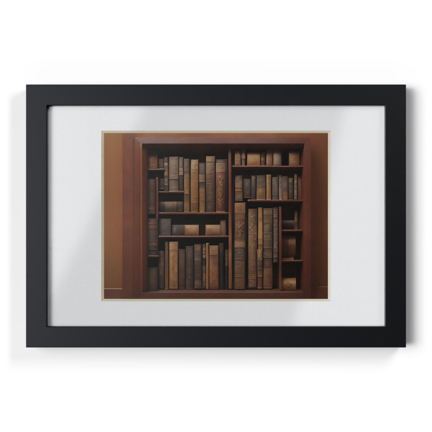 Library framed art library bookshelf studio study office poster teacher 2