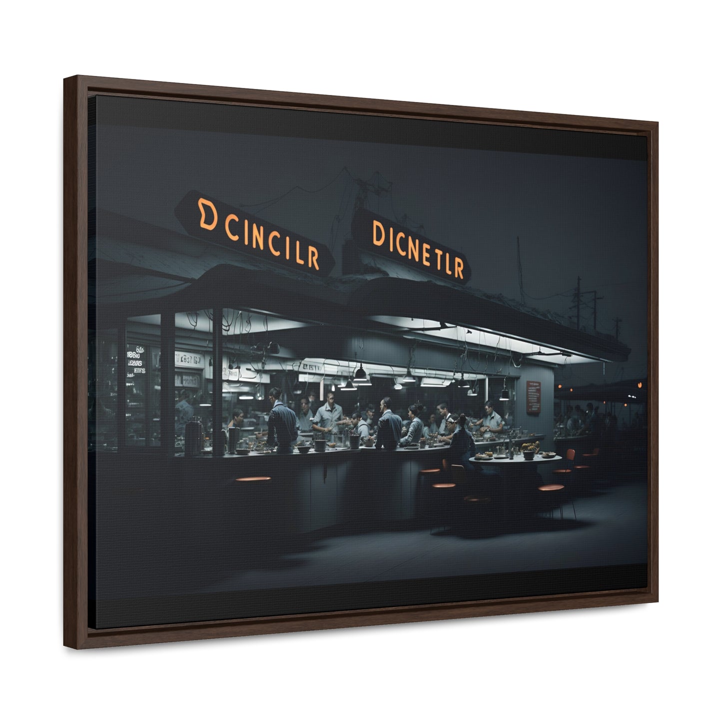 Drive-In Diner Dreams Nostalgic Dystopian Collection of Retro Wall Art Gallery Canvas Wraps Horizontal Frame v1/6