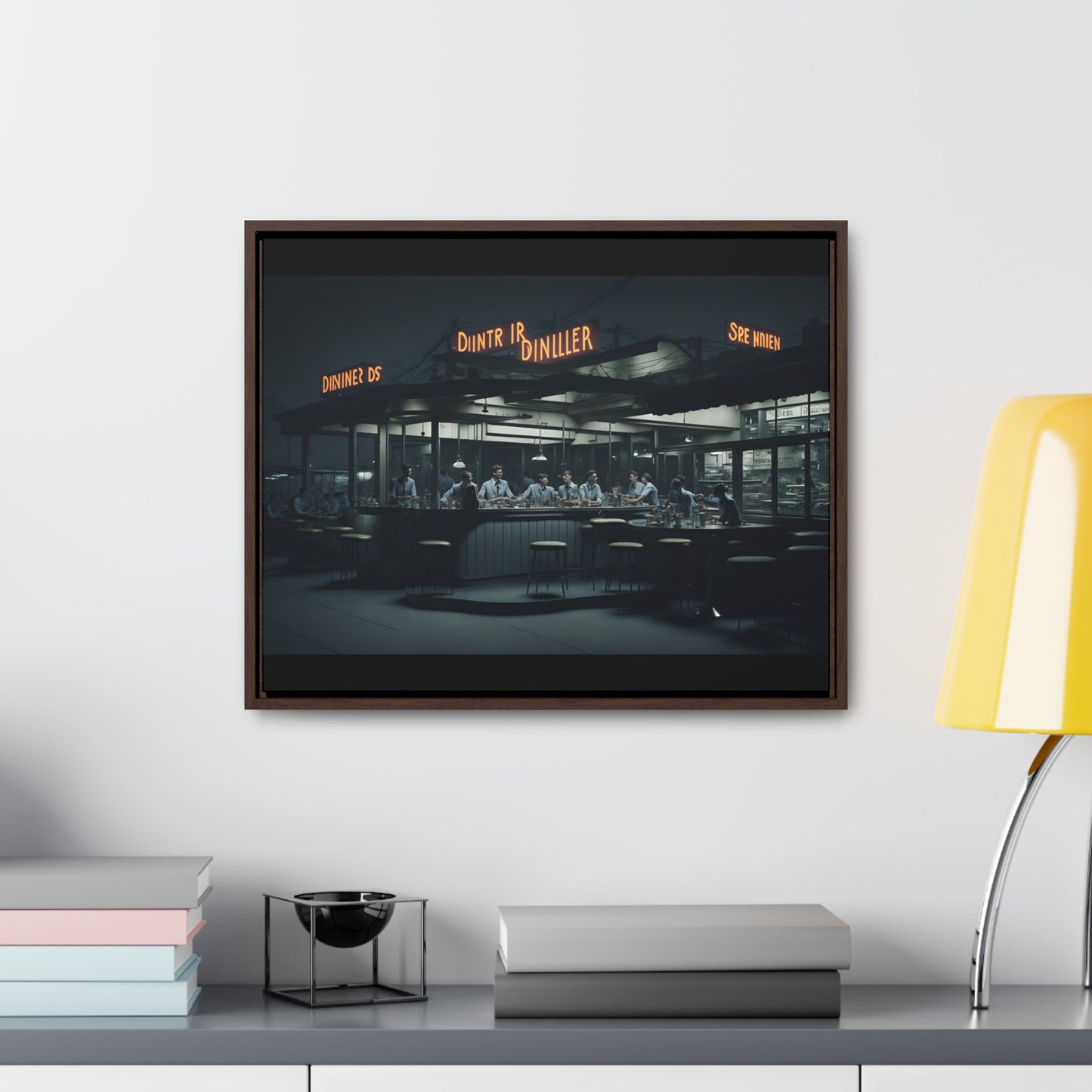 Drive-In Diner Dreams Nostalgic Dystopian Collection of Retro Wall Art Gallery Canvas Wraps Horizontal Frame v3/6