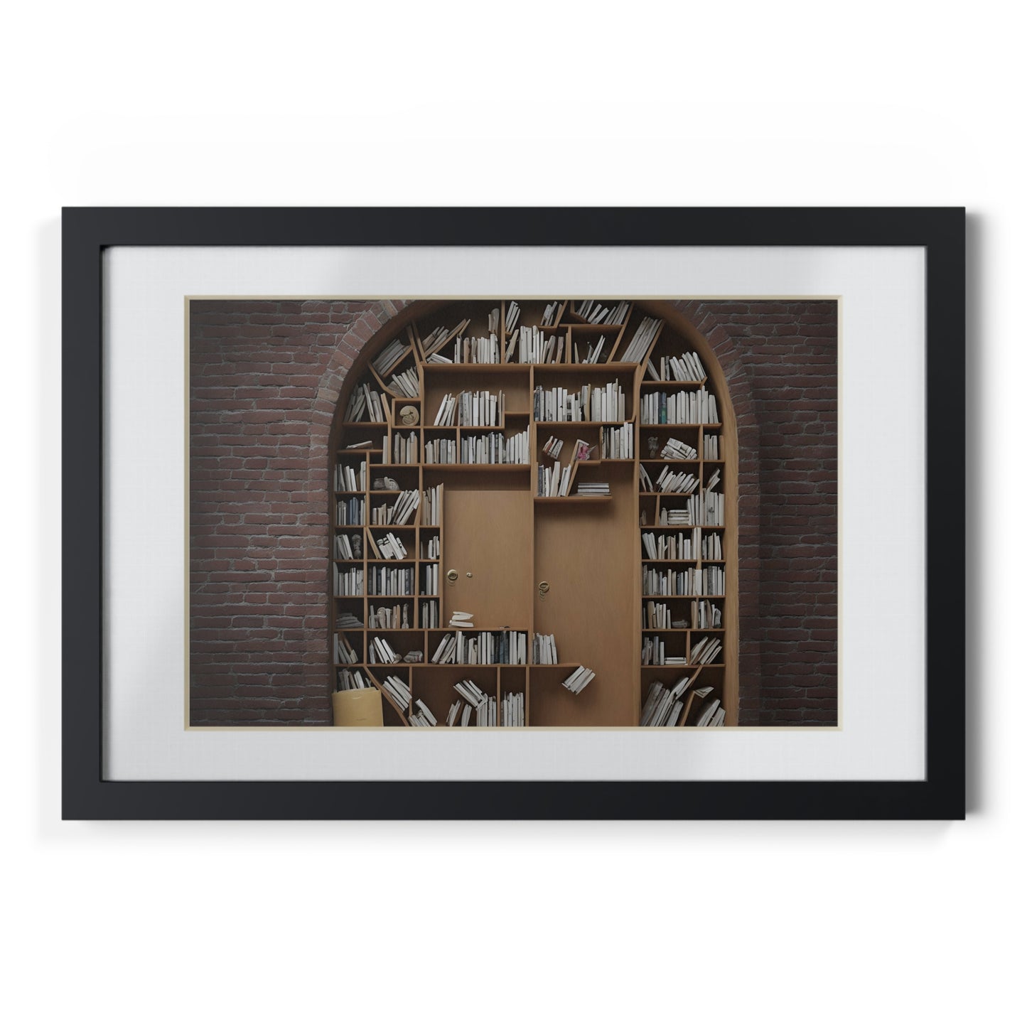 Unhidden door framed art library bookshelf studio study office poster teacher v1