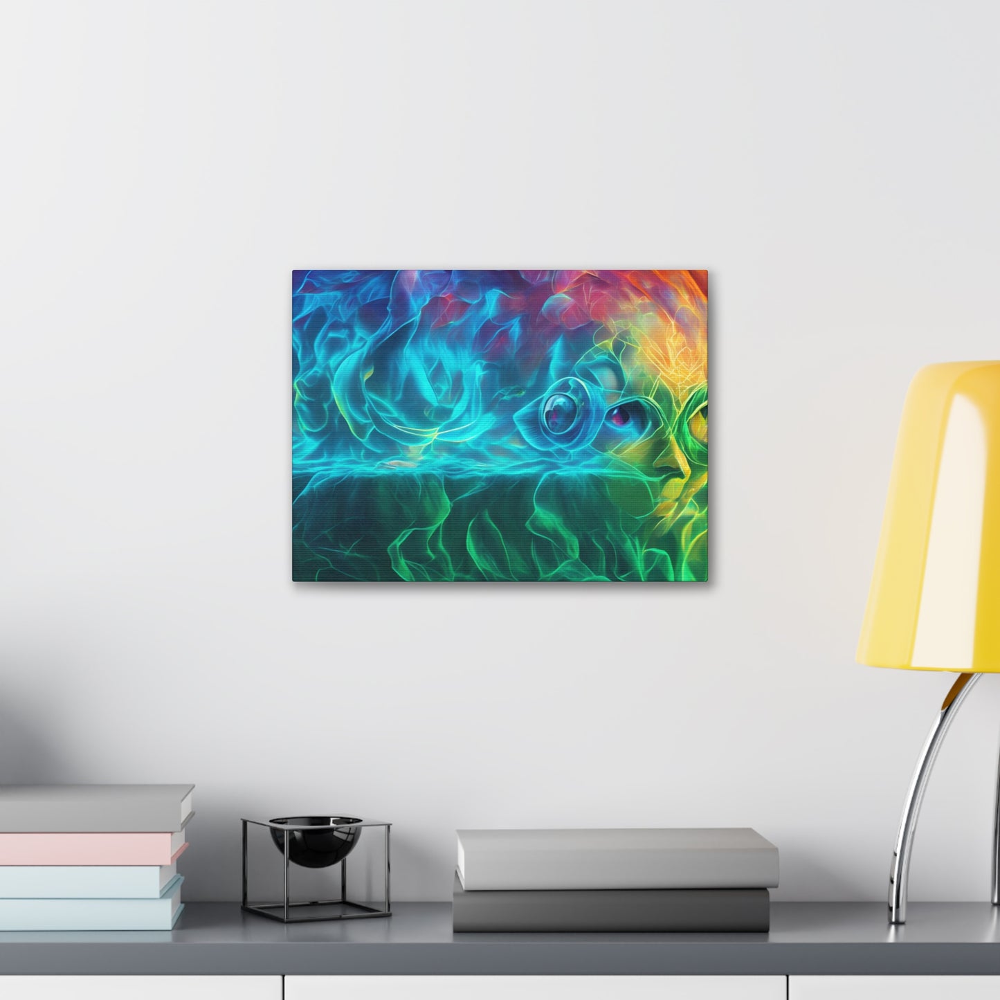 Rainbow wave stretched Canvas Gallery Wraps for the gameroom art gay gift for lgbtq lovers ally femme style art horizontal orientation v4