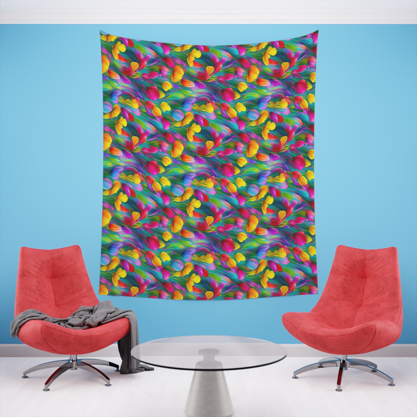 Rainbow Flower Tapestry for the wall for pride and celebrating inclusiveness lgbtq ally wall art gay wall art up to 100 inches show pride v3